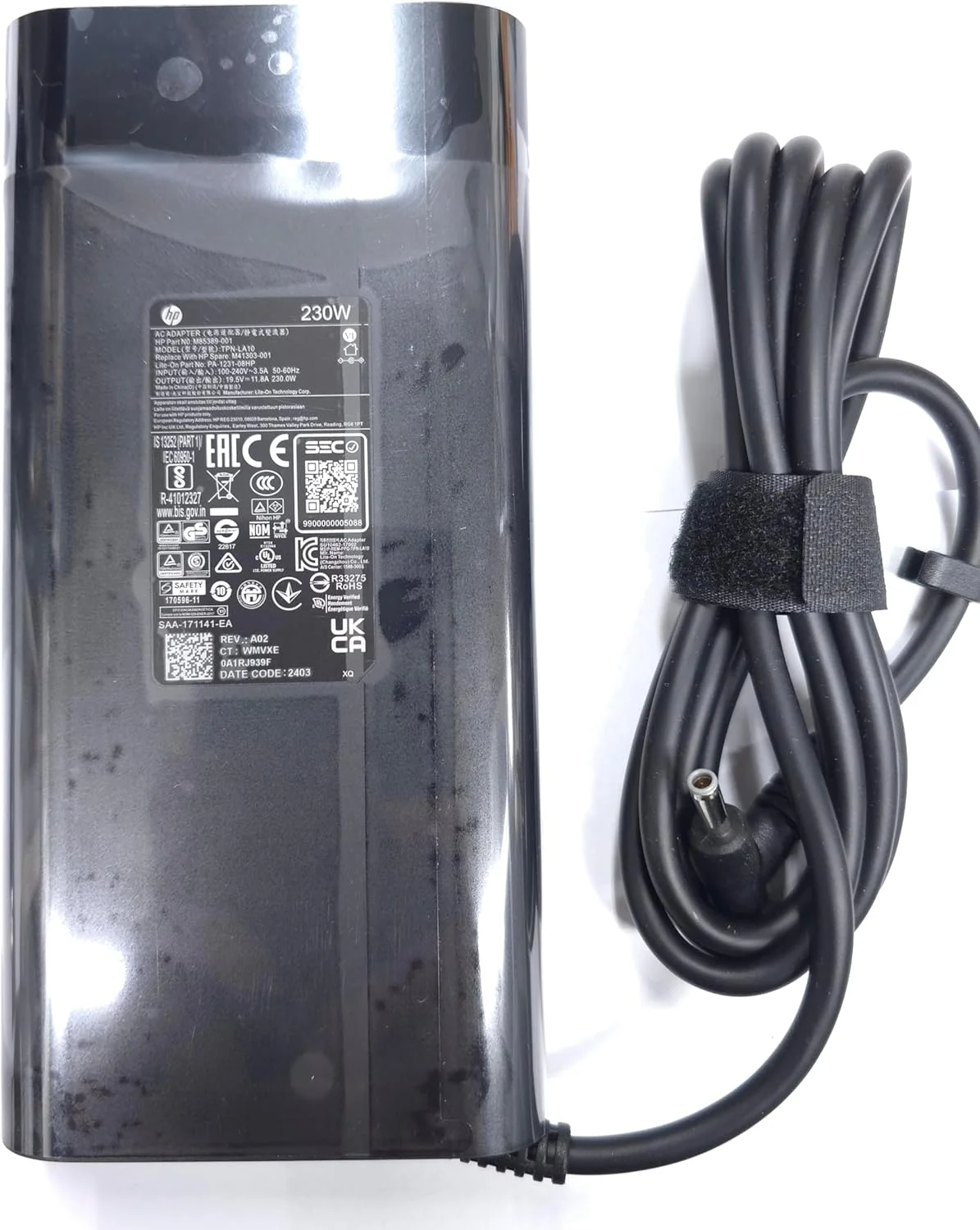 آداپتور AC اچ پی 230 وات 19.5 ولت 11.8 آمپر نوک خاکستری 4.5 میلی‌متری برای HPOmen 15 16، HPOMEN Transcend، Victus 16 توسط لپ‌تاپ ZBook Fury 16 G8 G9 G10، M85389-001، TPN-LA10، M41303-001، PA1231-08HP.