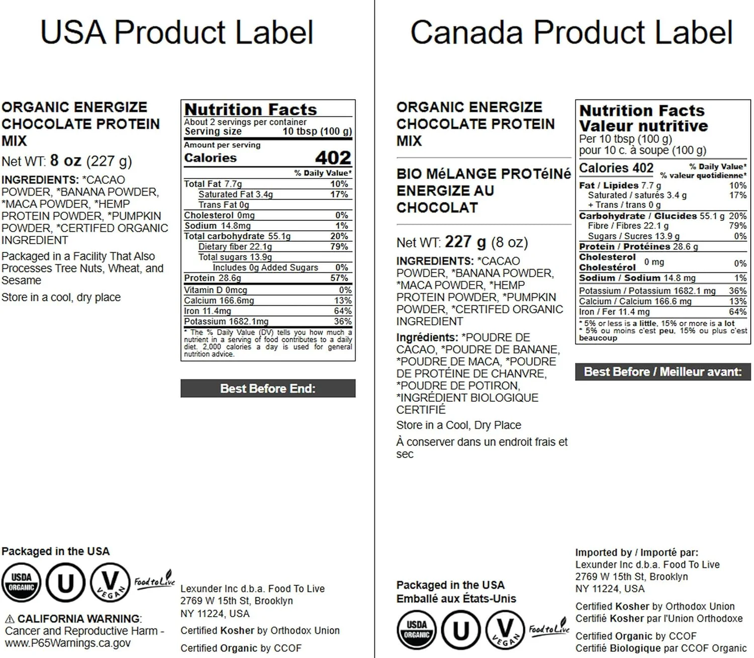 مخلوط پروتئین شکلاتی انرژیزا ارگانیک فود تو لایو، 227 گرم – ترکیبی گیاهی با پروتئین شاهدانه و کدو تنبل. پودر کاکائو، موز و ماکا. ایدهآل برای اسموتی و شیک. وگان، کوشر، عمده مخلوط پروتئین شکلاتی انرژیزا ارگانیک فود تو لایو، 227 گرم – ترکیبی گیاهی با پروتئین شاهدانه و کدو تنبل. پودر کاکائو، موز و ماکا. ایدهآل برای اسموتی و شیک. وگان، کوشر، عمده