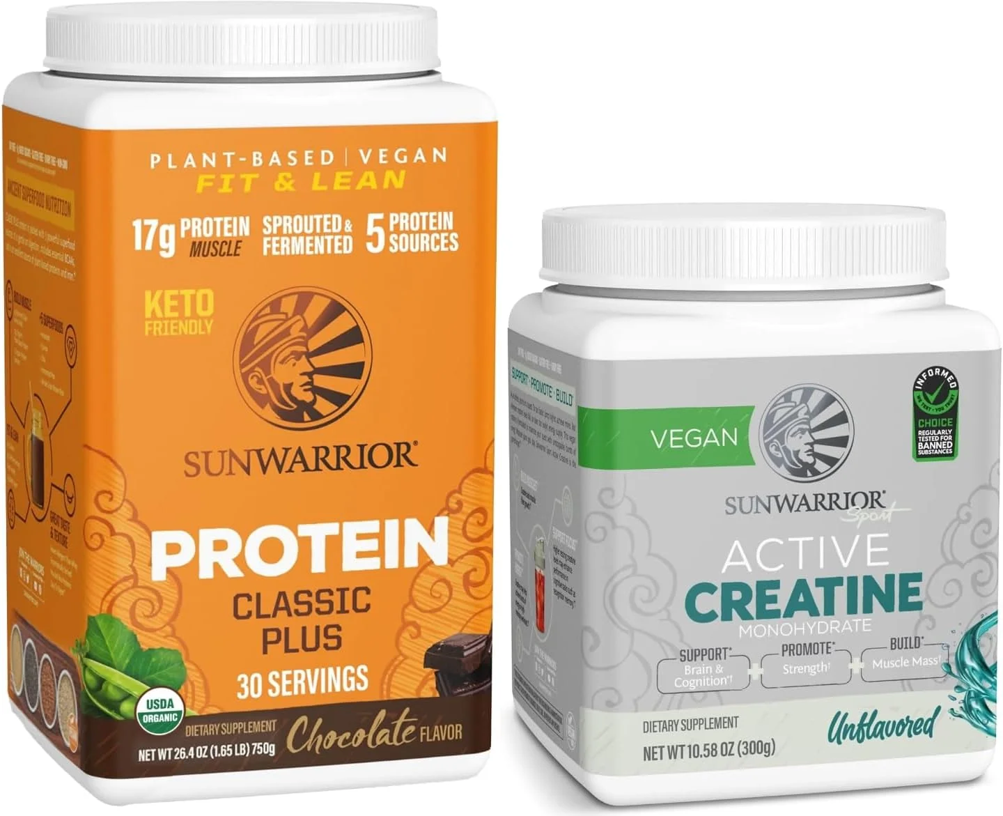 پودر کراتین و پودر پروتئین ارگانیک کلاسیک شکلاتی پلاس | بسته صرفه جویی | ترکیب سوپرفود پروتئین وگان به همراه کراتین مونوهیدرات بدون طعم (60 سروینگ بدون طعم، 30 سروینگ شکلاتی) پودر کراتین و پودر پروتئین ارگانیک کلاسیک شکلاتی پلاس | بسته صرفه جویی | ترکیب سوپرفود پروتئین وگان به همراه کراتین مونوهیدرات بدون طعم (60 سروینگ بدون طعم، 30 سروینگ شکلاتی)