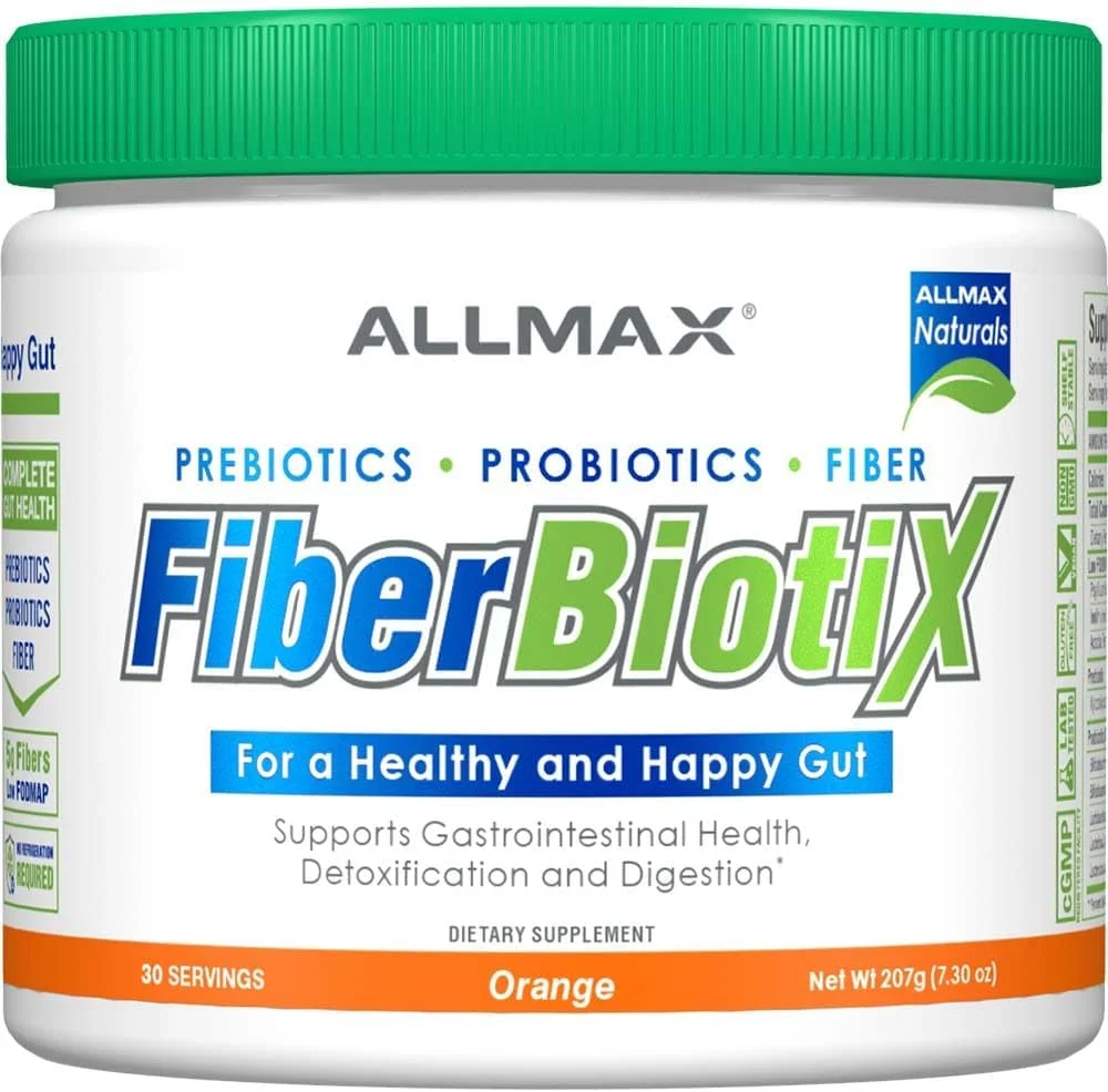 آل مکس نچرالز - فیبر بایوتیکس - پشتیبانی از سلامت دستگاه گوارش، سم زدایی و هضم برای روده ای سالم و شاد (207 گرم، پرتقالی)