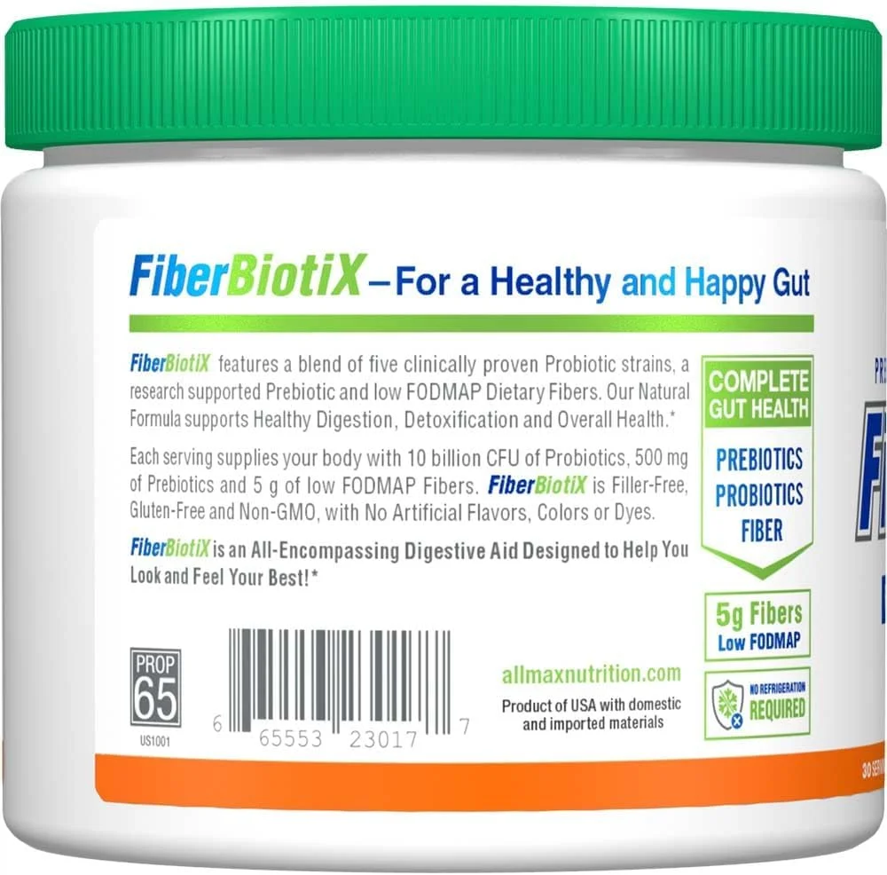 آل مکس نچرالز - فیبر بایوتیکس - پشتیبانی از سلامت دستگاه گوارش، سم زدایی و هضم برای روده ای سالم و شاد (207 گرم، پرتقالی)