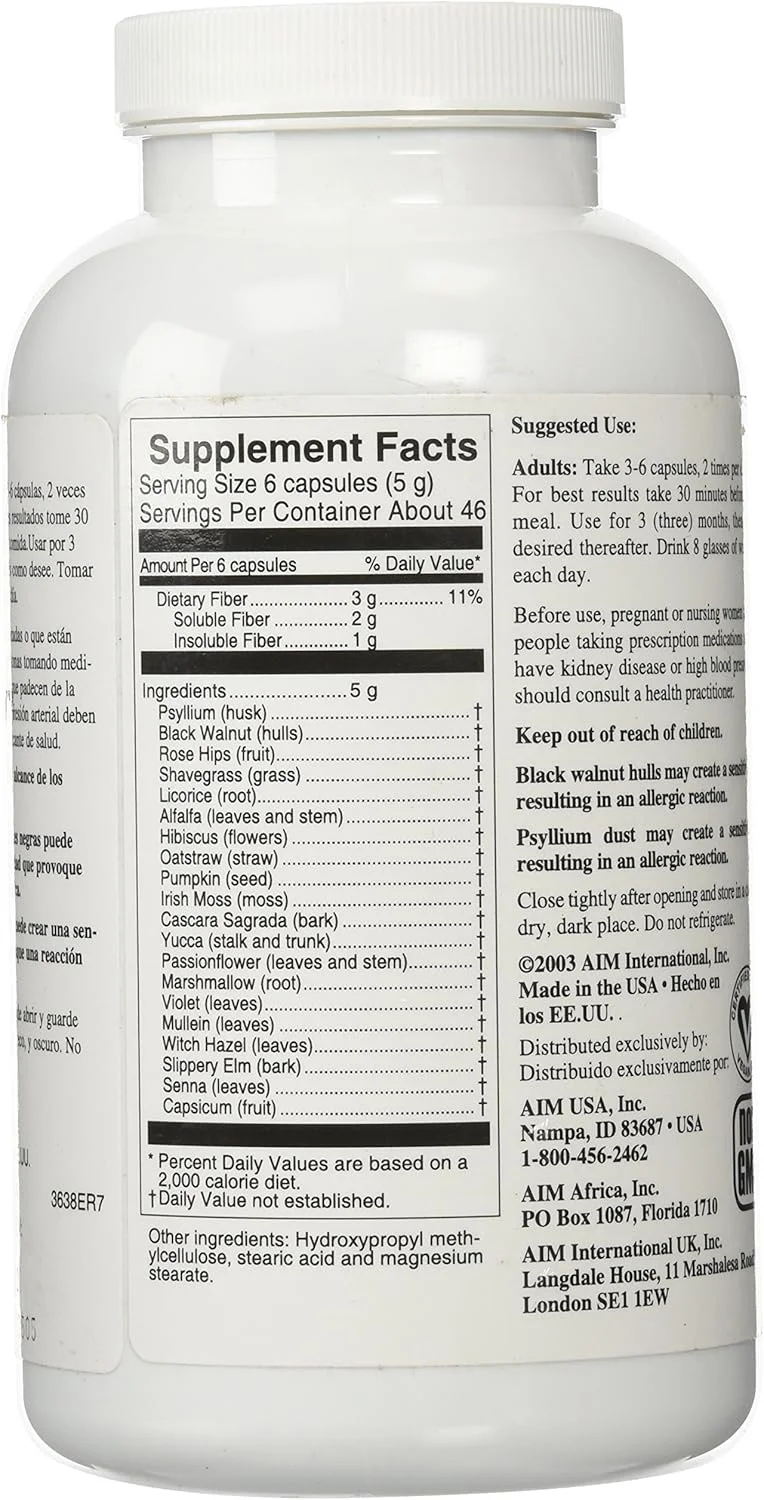 کپسول های مخلوط فیبر گیاهی بین المللی AIM - 280 کپسول