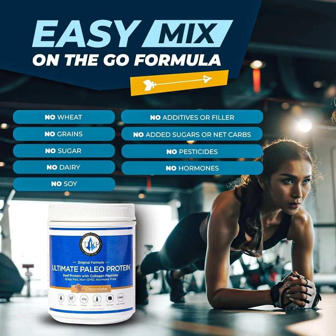 پودر پروتئین پالئو نهایی | پروتئین ممتاز گوشت گاو تغذیه شده با علف به همراه پپتیدهای کلاژن | مناسب برای رژیم پالئو، بدون گلوتن، مناسب برای رژیم کتو، بدون شیرین کننده های مصنوعی یا مواد نگهدارنده - شکلاتی، 15 سروینگ پودر پروتئین پالئو نهایی | پروتئین ممتاز گوشت گاو تغذیه شده با علف به همراه پپتیدهای کلاژن | مناسب برای رژیم پالئو، بدون گلوتن، مناسب برای رژیم کتو، بدون شیرین کننده های مصنوعی یا مواد نگهدارنده - شکلاتی، 15 سروینگ