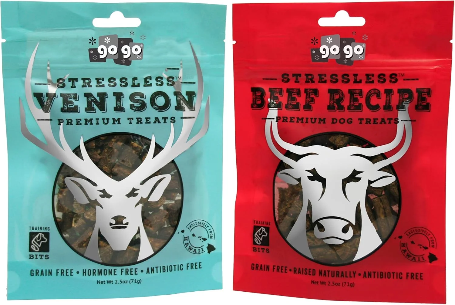 بسته پروتئینی چندگانه GOGO بدون استرس (بارهای 340 گرمی) 1 عدد گوشت گاو بدون استرس، 1 عدد گوشت گوزن بدون استرس