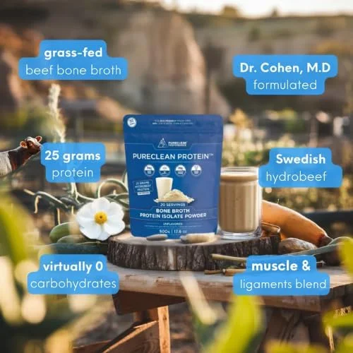 پروتئین خالص PureClean - پودر ایزوله کلاژن + گوشت گاو 500 گرمی | بدون مواد افزودنی | غنی از EAAs، BCAAs، گلیسین و پرولین برای عضله، مفاصل و روده | HydroBEEF سوئدی ممتاز تغذیه شده با علف | بدون طعم ارگانیک پروتئین خالص PureClean - پودر ایزوله کلاژن + گوشت گاو 500 گرمی | بدون مواد افزودنی | غنی از EAAs، BCAAs، گلیسین و پرولین برای عضله، مفاصل و روده | HydroBEEF سوئدی ممتاز تغذیه شده با علف | بدون طعم ارگانیک