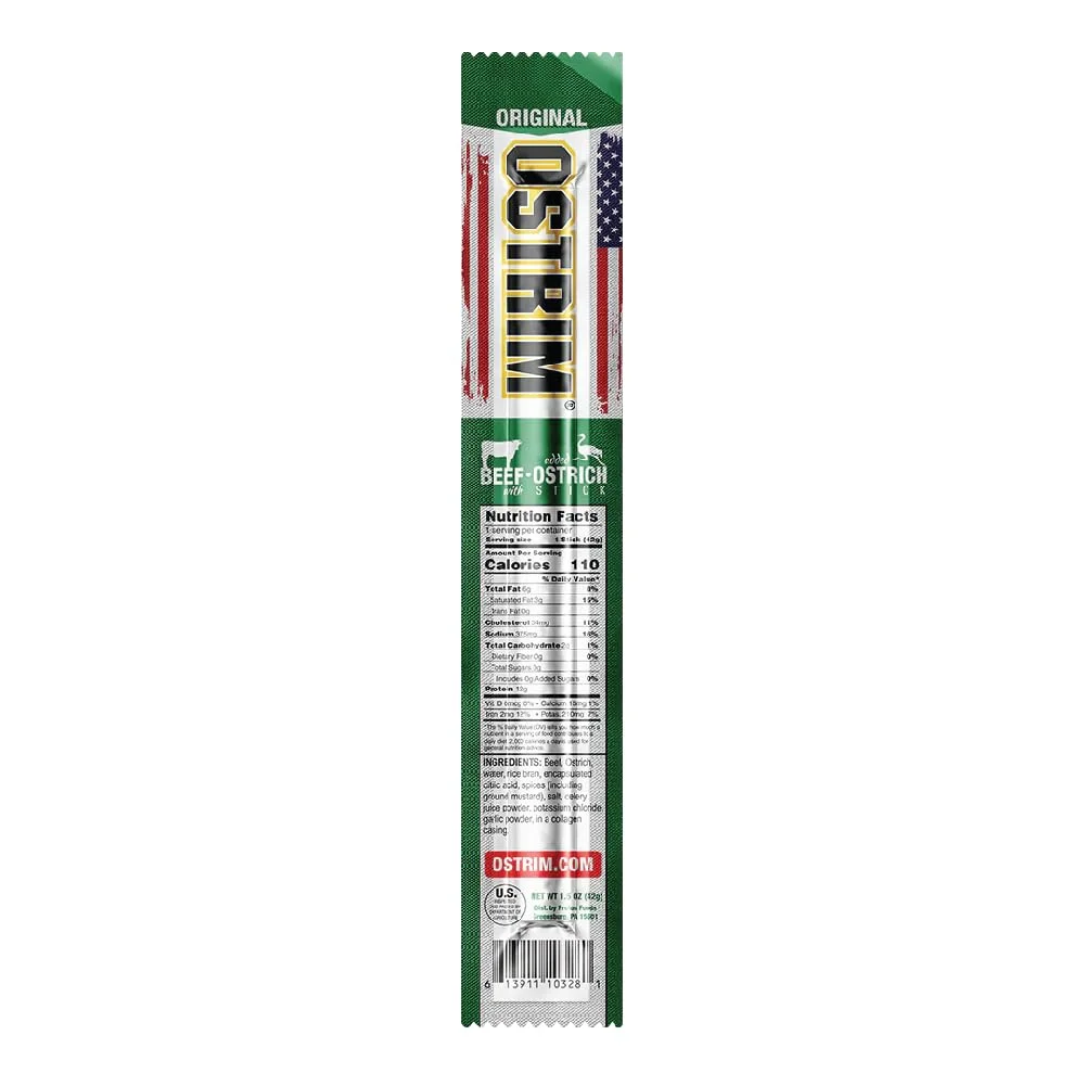 استریم (42 گرم) استیک اسنک پروتئینی گوشت گاو و شترمرغ، (طعم اصلی)، (بسته 10 عددی) استریم (42 گرم) استیک اسنک پروتئینی گوشت گاو و شترمرغ، (طعم اصلی)، (بسته 10 عددی)