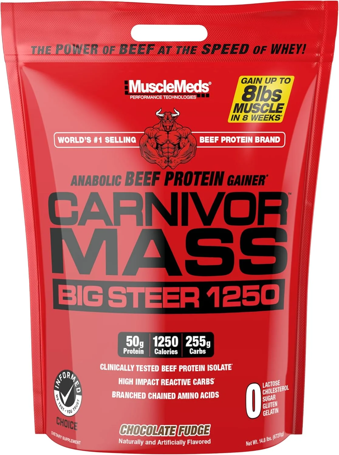 گینر پروتئین گوشت گاو آنابولیک MuscleMeds Carnivor Mass، بیگ استیر، وانیلی، 15 پوند گینر پروتئین گوشت گاو آنابولیک MuscleMeds Carnivor Mass، بیگ استیر، وانیلی، 15 پوند