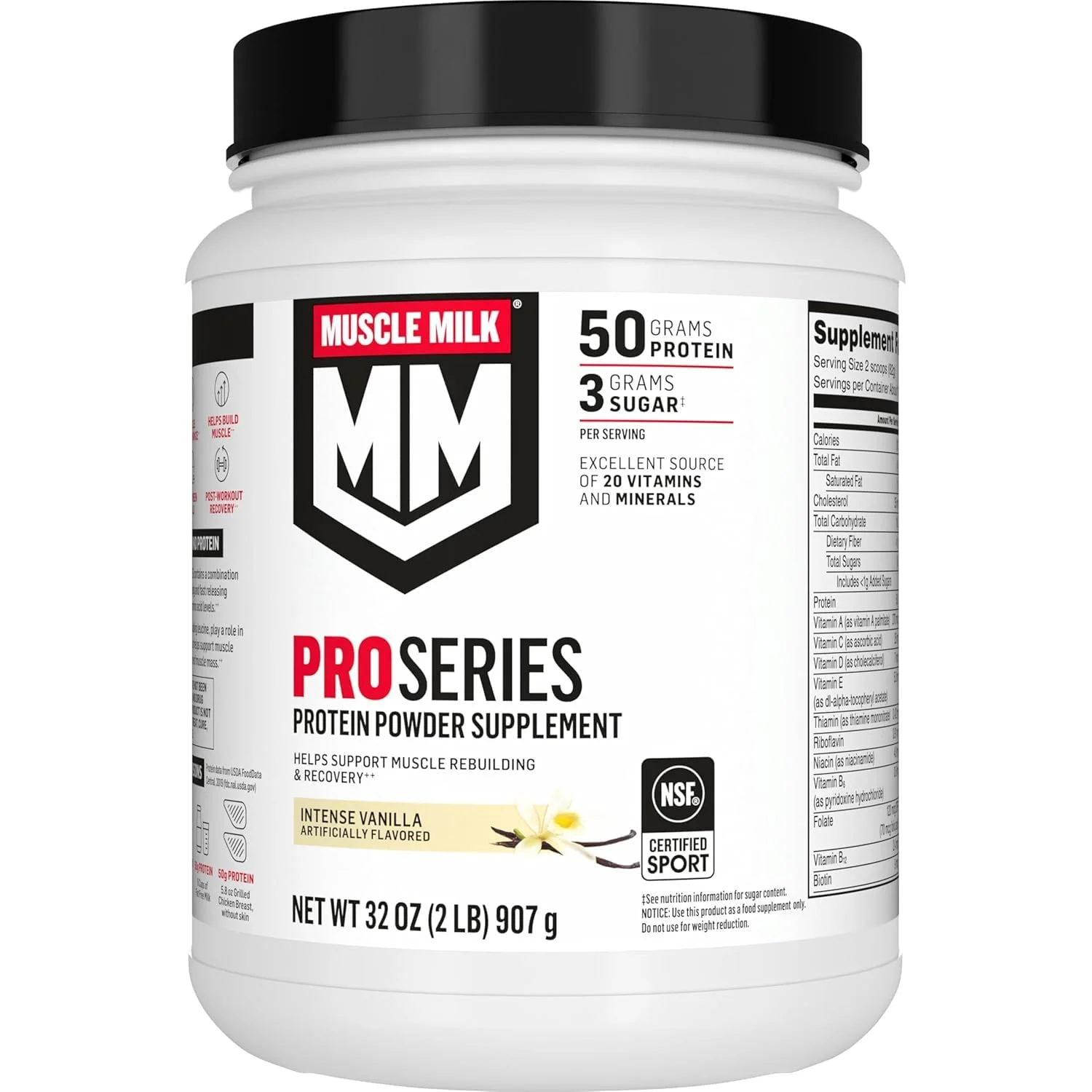 پودر پروتئین سری Pro Muscle Milk، وانیل غلیظ، 900 گرم، 11 سروینگ، 50 گرم پروتئین، 3 گرم شکر، 20 ویتامین و مواد معدنی، دارای گواهی NSF برای ورزش، ریکاوری بعد از تمرین، بستهبندی ممکن است متفاوت باشد پودر پروتئین سری Pro Muscle Milk، وانیل غلیظ، 900 گرم، 11 سروینگ، 50 گرم پروتئین، 3 گرم شکر، 20 ویتامین و مواد معدنی، دارای گواهی NSF برای ورزش، ریکاوری بعد از تمرین، بستهبندی ممکن است متفاوت باشد