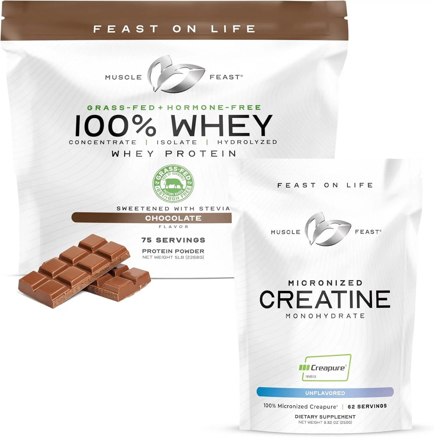 بسته ترکیبی Muscle Feast - مخلوط پروتئین وی (شکلاتی، 2.2 کیلوگرم) + کراتین مونوهیدرات میکرونیزه Creapure (بدون طعم، 250 گرم) - یک عدد از هر کدام بسته ترکیبی Muscle Feast - مخلوط پروتئین وی (شکلاتی، 2.2 کیلوگرم) + کراتین مونوهیدرات میکرونیزه Creapure (بدون طعم، 250 گرم) - یک عدد از هر کدام
