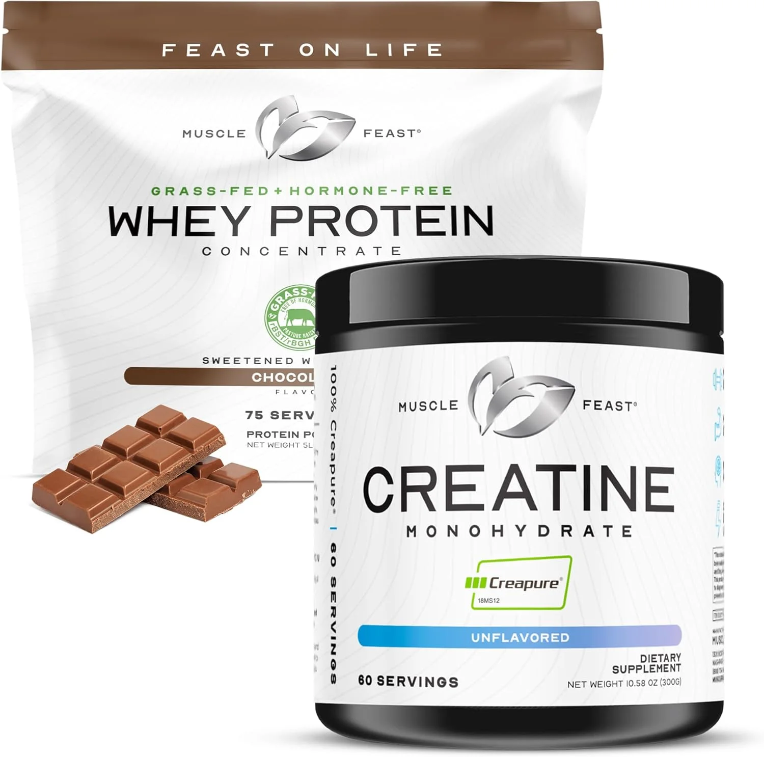 بسته عضلانی Muscle Feast - پروتئین وی کنسانتره شکلاتی 2.2 کیلوگرمی + پودر کراتین مونوهیدرات 300 گرمی، کاملا طبیعی و بدون هورمون بسته عضلانی Muscle Feast - پروتئین وی کنسانتره شکلاتی 2.2 کیلوگرمی + پودر کراتین مونوهیدرات 300 گرمی، کاملا طبیعی و بدون هورمون