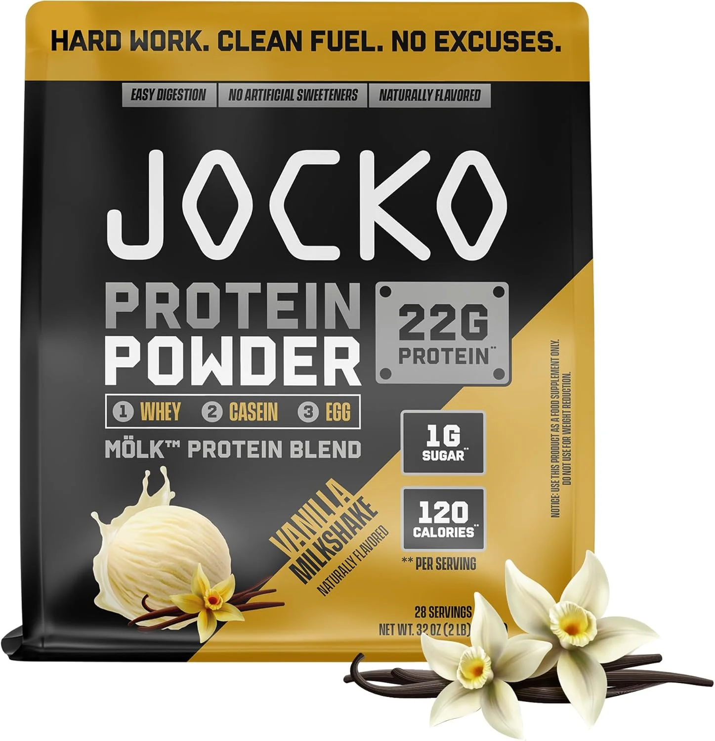 پودر پروتئین وی Jocko Fuel Mölk، 22 گرم پروتئین - ترکیب میوه مانک با قند کم - ریکاوری و رشد عضلات، بسته بندی ممکن است متفاوت باشد (28 سروینگ، میلک شیک وانیلی) پودر پروتئین وی Jocko Fuel Mölk، 22 گرم پروتئین - ترکیب میوه مانک با قند کم - ریکاوری و رشد عضلات، بسته بندی ممکن است متفاوت باشد (28 سروینگ، میلک شیک وانیلی)