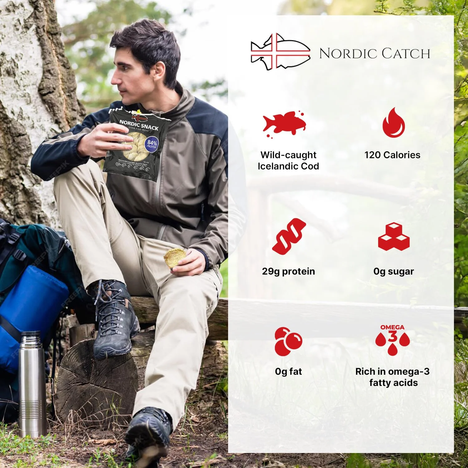 تکه های ماهی کاد خشک شده نوردیک کچ - چیپس پروتئینی با پروتئین بالا تهیه شده از ماهی کاد ایسلندی صید شده در طبیعت - اسنک های پروتئینی کتو، چیپس پروتئینی، اسنک سالم با امگا 3، بسته 35 گرمی قابل بازبست - بسته 10 عددی تکه های ماهی کاد خشک شده نوردیک کچ - چیپس پروتئینی با پروتئین بالا تهیه شده از ماهی کاد ایسلندی صید شده در طبیعت - اسنک های پروتئینی کتو، چیپس پروتئینی، اسنک سالم با امگا 3، بسته 35 گرمی قابل بازبست - بسته 10 عددی