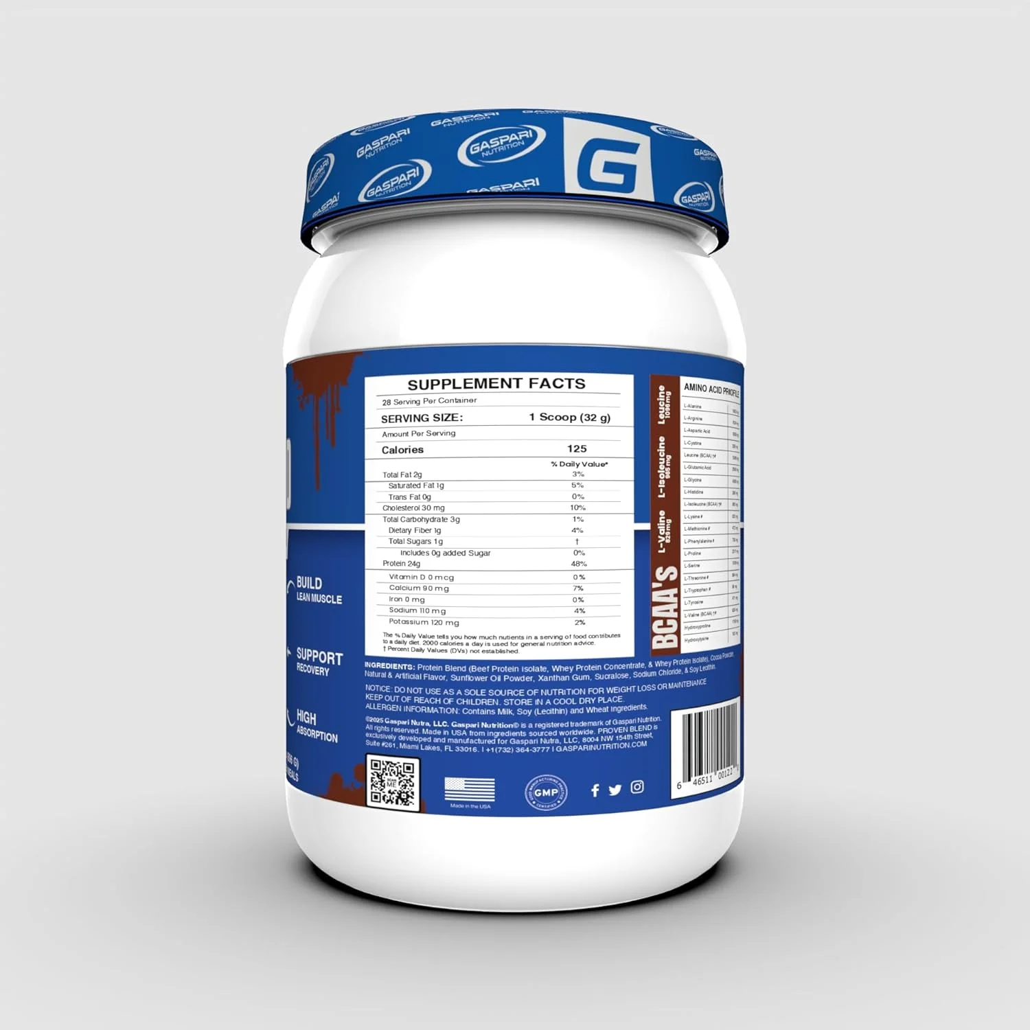 پودر پروتئین ترکیبی Gaspari Nutrition Proven Blend، پروتئین ایزوله گوشت گاو، کنسانتره پروتئین وی و پروتئین وی ایزوله، عضله سازی بدون چربی، 24 گرم پروتئین (28 سروینگ، شکلات دوبل) پودر پروتئین ترکیبی Gaspari Nutrition Proven Blend، پروتئین ایزوله گوشت گاو، کنسانتره پروتئین وی و پروتئین وی ایزوله، عضله سازی بدون چربی، 24 گرم پروتئین (28 سروینگ، شکلات دوبل)