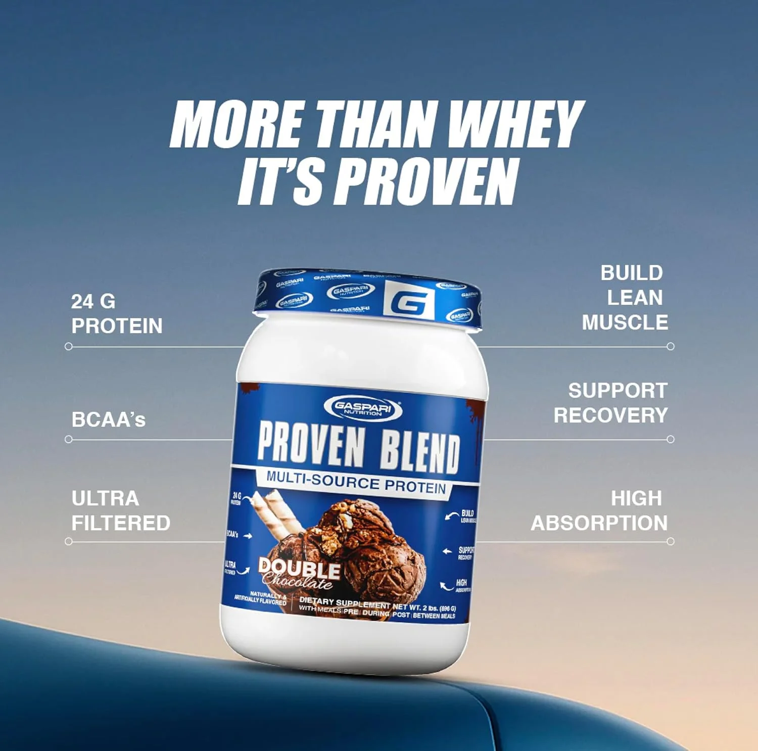 پودر پروتئین ترکیبی Gaspari Nutrition Proven Blend، پروتئین ایزوله گوشت گاو، کنسانتره پروتئین وی و پروتئین وی ایزوله، عضله سازی بدون چربی، 24 گرم پروتئین (28 سروینگ، شکلات دوبل) پودر پروتئین ترکیبی Gaspari Nutrition Proven Blend، پروتئین ایزوله گوشت گاو، کنسانتره پروتئین وی و پروتئین وی ایزوله، عضله سازی بدون چربی، 24 گرم پروتئین (28 سروینگ، شکلات دوبل)