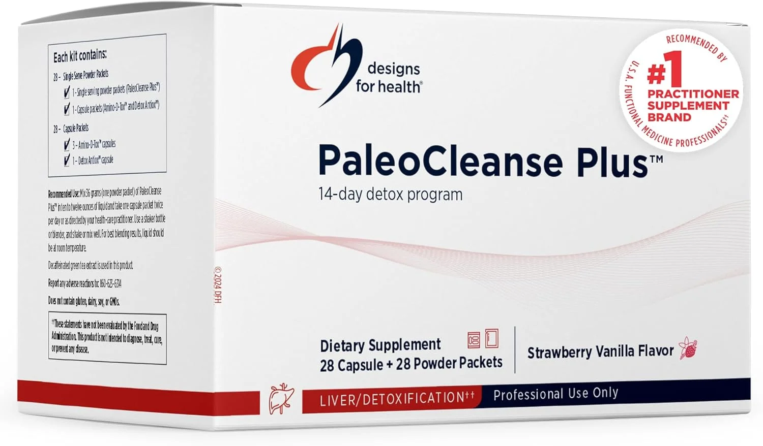 برنامه سم زدایی ۱۴ روزه دیزاینز فور هلث Pure PaleoCleanse Plus - پروتئین گوشت گاو، Amino-D-Tox + بسته های پودری آنتی اکسیدان سم زدا برای پشتیبانی از سیستم ایمنی، توت فرنگی و وانیل (۲۸ مخلوط نوشیدنی + ۲۸ بسته کپسولی)