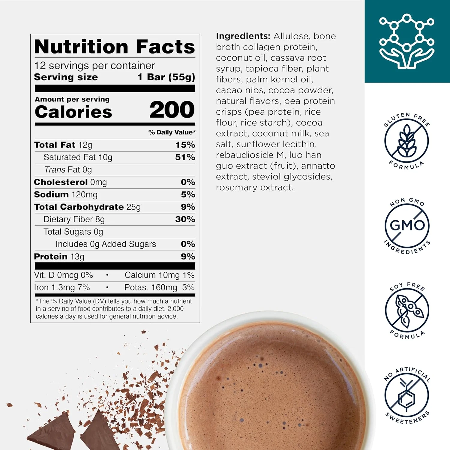 پروتئین بار آب قلم دیزاینز فور هلث (12 عدد) | 13 گرم پروتئین آب قلم تغذیه شده با علف به همراه کلاژن برای پشتیبانی از مفاصل، عضلات و تحرک - فاقد گلوتن، فاقد لبنیات، فاقد سویا، غیر تراریخته پروتئین بار آب قلم دیزاینز فور هلث (12 عدد) | 13 گرم پروتئین آب قلم تغذیه شده با علف به همراه کلاژن برای پشتیبانی از مفاصل، عضلات و تحرک - فاقد گلوتن، فاقد لبنیات، فاقد سویا، غیر تراریخته