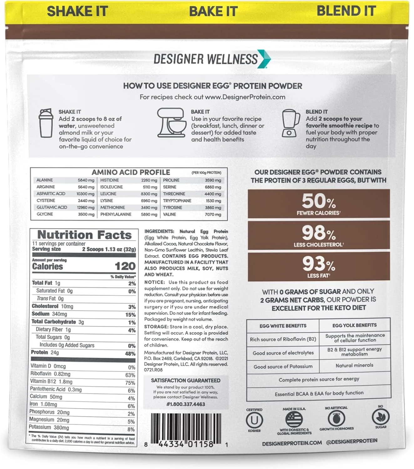 پودر پروتئین زرده و سفیده تخم مرغ طبیعی Designer Wellness، مناسب برای رژیم کتو و پالئو، کم کالری، کم چرب و کم کلسترول، شکلات هلندی، 351 گرم پودر پروتئین زرده و سفیده تخم مرغ طبیعی Designer Wellness، مناسب برای رژیم کتو و پالئو، کم کالری، کم چرب و کم کلسترول، شکلات هلندی، 351 گرم