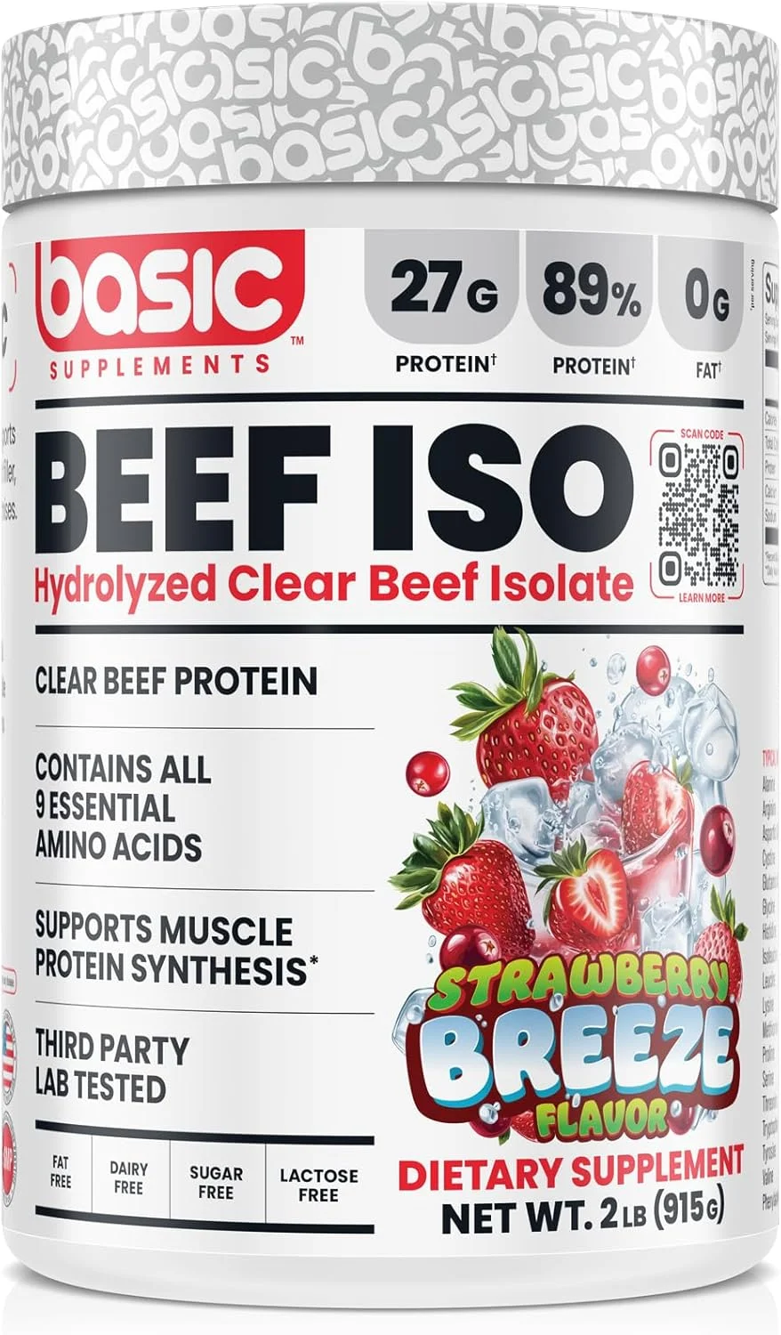 پودر پروتئین ایزوله گوشت گاو هیدرولیز شده، 27 گرم پروتئین، 9 اسید آمینه ضروری، بدون گلوتن، بدون چربی، بدون شکر، بدون لبنیات، بدون لاکتوز، پشتیبانی از سنتز پروتئین عضلانی