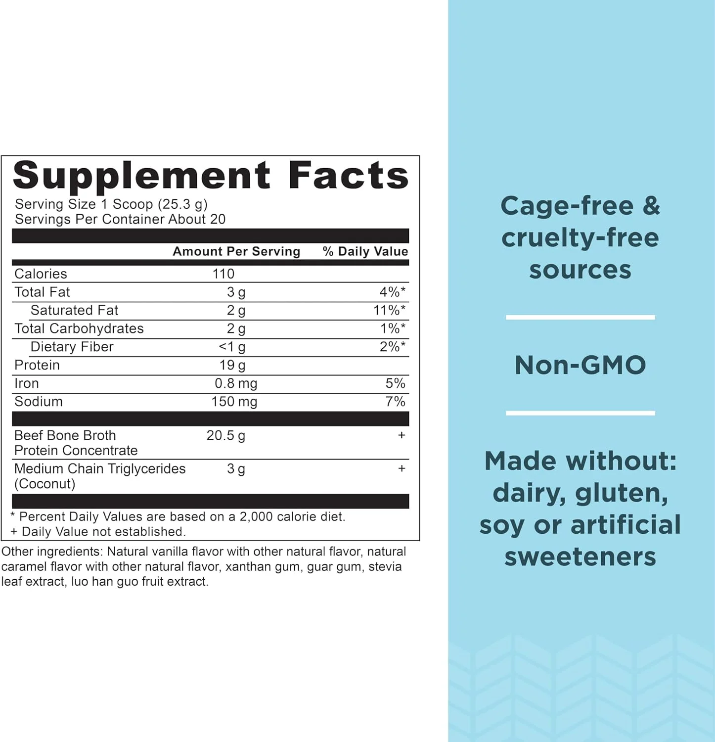 پودر پروتئین آب قلم گاو با طعم کارامل نمکی، 20 سروینگ + پودر پروتئین آب قلم گاو با طعم وانیل، 20 سروینگ از Ancient Nutrition