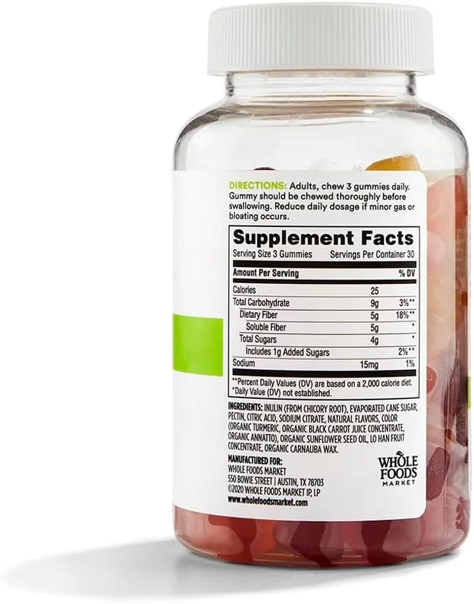 پاستیل فیبر با طعم میوه های طبیعی، 90 عدد، تولید شده توسط 365 Whole Foods Market