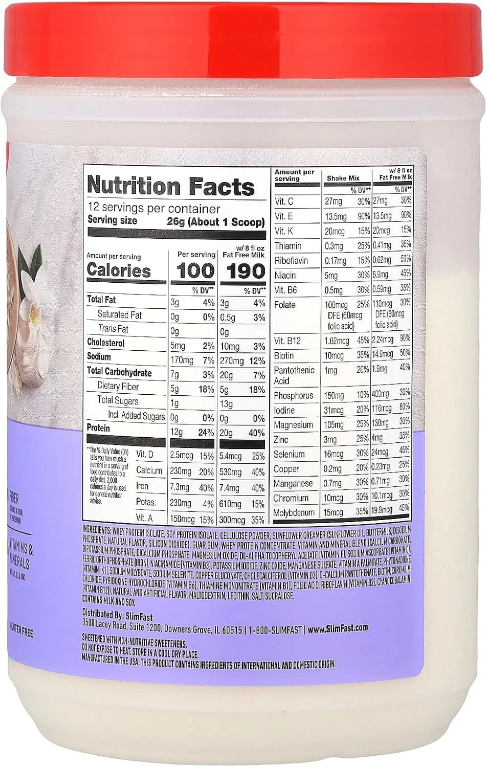 مخلوط اسموتی جایگزین وعده غذایی با پروتئین بالا SlimFast Advanced Nutrition، کرم وانیلی، پودر کاهش وزن، 20 گرم پروتئین، 12 وعده (بسته بندی ممکن است متفاوت باشد) مخلوط اسموتی جایگزین وعده غذایی با پروتئین بالا SlimFast Advanced Nutrition، کرم وانیلی، پودر کاهش وزن، 20 گرم پروتئین، 12 وعده (بسته بندی ممکن است متفاوت باشد)