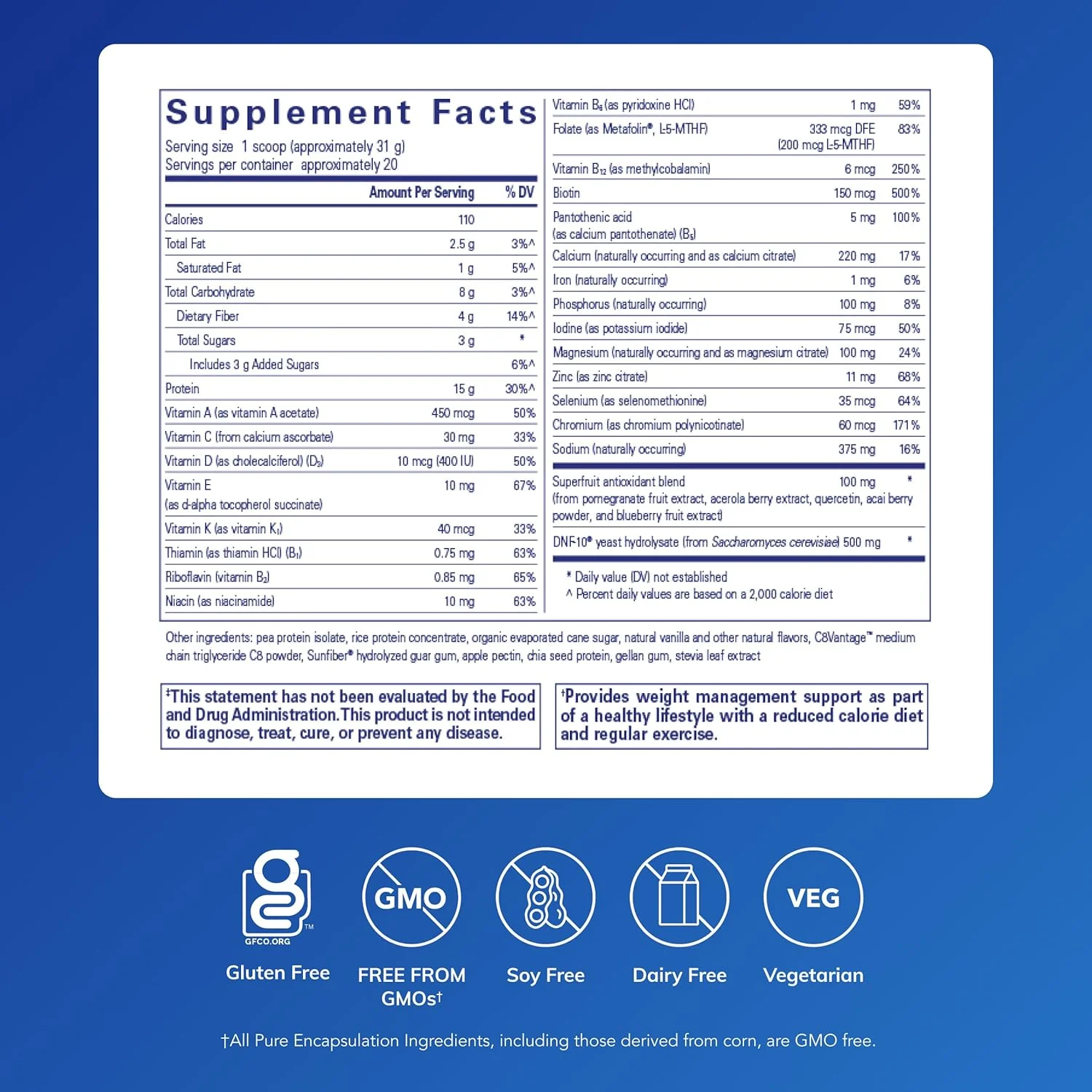 پروتئین PureLean Pure Encapsulations | کمپلکس مولتی ویتامین/مواد معدنی، اسیدهای چرب امگا 3 و آنتی اکسیدان های سوپرفروت برای پشتیبانی از مدیریت وزن سالم* | 618 گرم | طعم طبیعی وانیل پروتئین PureLean Pure Encapsulations | کمپلکس مولتی ویتامین/مواد معدنی، اسیدهای چرب امگا 3 و آنتی اکسیدان های سوپرفروت برای پشتیبانی از مدیریت وزن سالم* | 618 گرم | طعم طبیعی وانیل