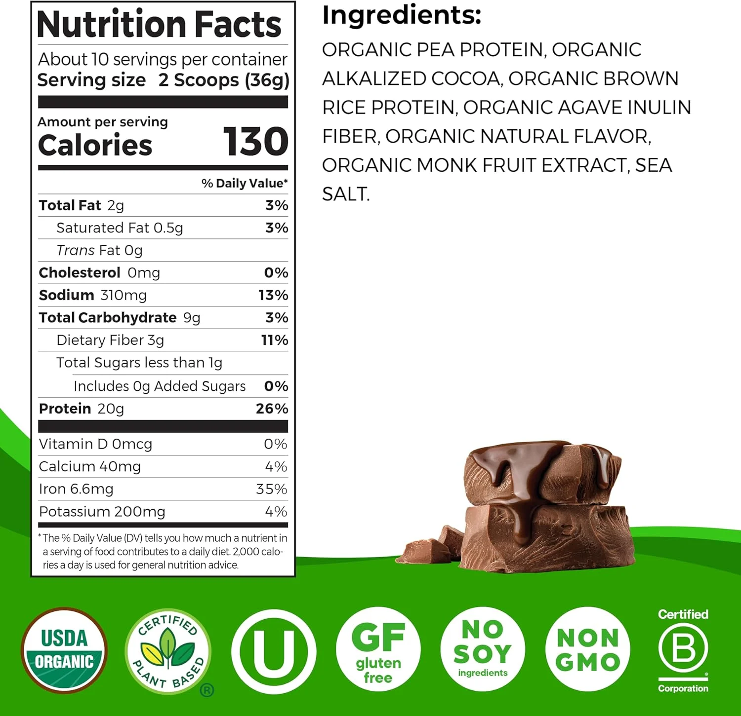 پودر پروتئین ارگانیک وگان ارگین، 20 گرم پروتئین گیاهی خالص، 7 ماده تشکیل دهنده، کمتر از 1 گرم شکر، بدون گلوتن، غیر GMO، بدون طعم دهنده های مصنوعی، بدون مواد لبنی یا سویا - شکلاتی پودر پروتئین ارگانیک وگان ارگین، 20 گرم پروتئین گیاهی خالص، 7 ماده تشکیل دهنده، کمتر از 1 گرم شکر، بدون گلوتن، غیر GMO، بدون طعم دهنده های مصنوعی، بدون مواد لبنی یا سویا - شکلاتی