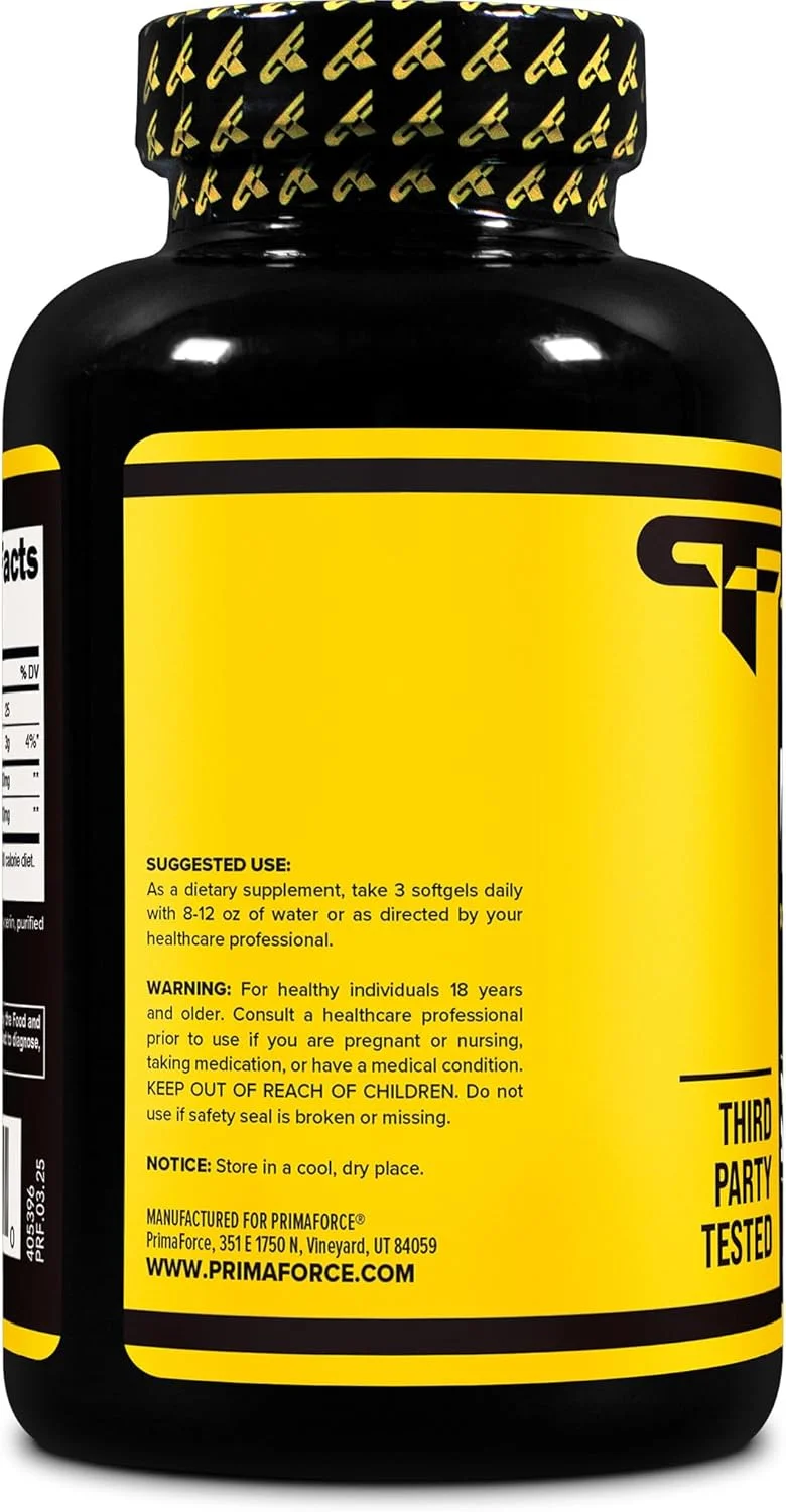 سی ال ای پریمافورس 2400 میلی گرم در هر وعده (180 سافت ژل) - حداکثر سی ال ای - برای آقایان و بانوان، غیر محرک، بدون GMO و بدون گلوتن