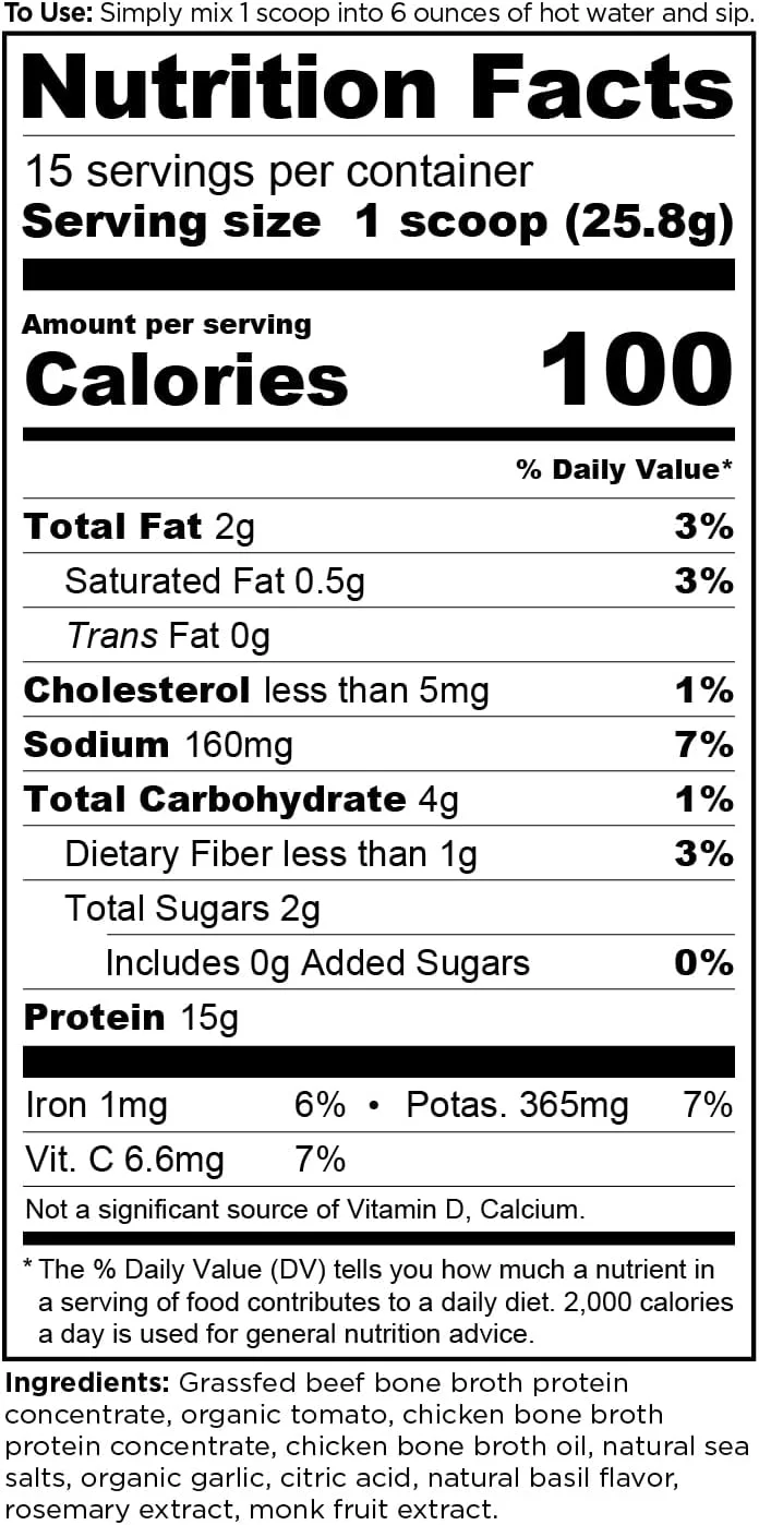 پودر پروتئین آب قلم با طعم گوجه ریحان Ancient Nutrition، پودر آب قلم مرغ و گاو تغذیه شده با علف، 15 گرم پروتئین در هر وعده، پشتیبانی از سلامت روده، 15 وعده پودر پروتئین آب قلم با طعم گوجه ریحان Ancient Nutrition، پودر آب قلم مرغ و گاو تغذیه شده با علف، 15 گرم پروتئین در هر وعده، پشتیبانی از سلامت روده، 15 وعده