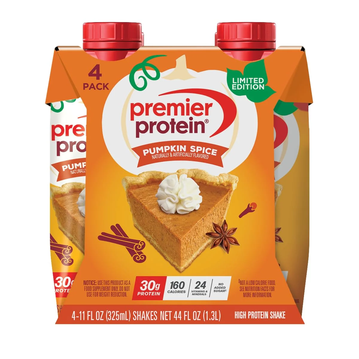 نوشیدنی پروتئینی پریمیر، طعم کدو تنبل ادویه ای نسخه محدود، 30 گرم پروتئین، 1 گرم شکر، 24 ویتامین و مواد معدنی، 330 میلی لیتر (بسته 4 عددی) نوشیدنی پروتئینی پریمیر، طعم کدو تنبل ادویه ای نسخه محدود، 30 گرم پروتئین، 1 گرم شکر، 24 ویتامین و مواد معدنی، 330 میلی لیتر (بسته 4 عددی)