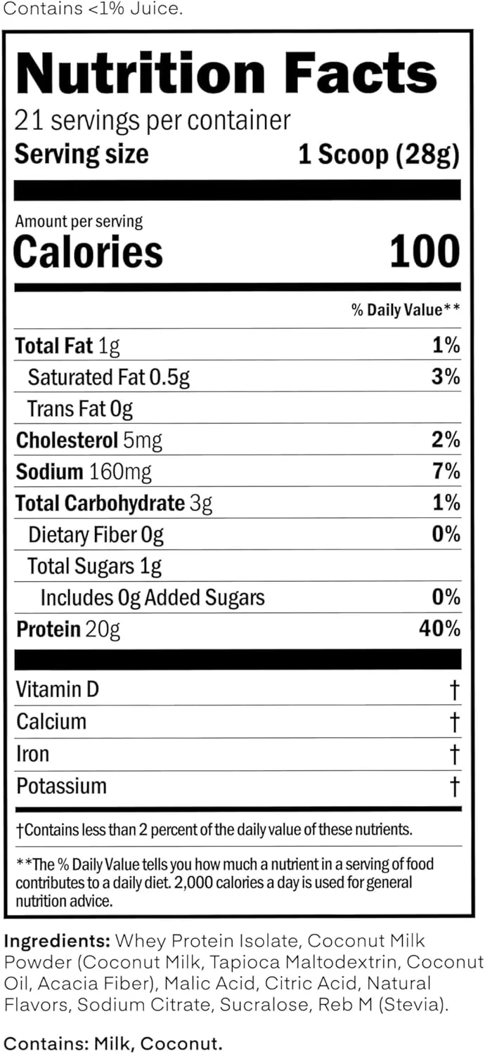 پودر پروتئین وی ایزوله شفاف اوث نوتریشن، طعم نارگیل کولادا، 20 گرم پروتئین کامل در هر وعده، بدون شکر افزوده، تغذیه شده با علف، 21 وعده پودر پروتئین وی ایزوله شفاف اوث نوتریشن، طعم نارگیل کولادا، 20 گرم پروتئین کامل در هر وعده، بدون شکر افزوده، تغذیه شده با علف، 21 وعده