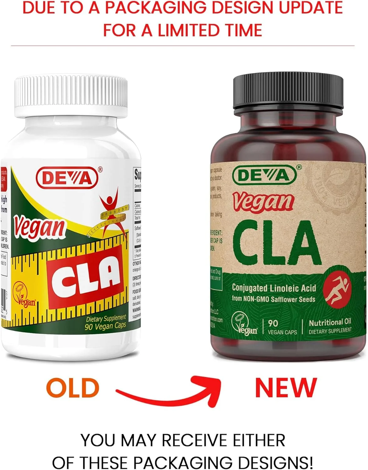 کپسول های اسید لینولئیک مزدوج (CLA) گیاهی DEVA، تهیه شده از روغن گلرنگ غیر تراریخته، 90 عدد، بسته 1 عددی