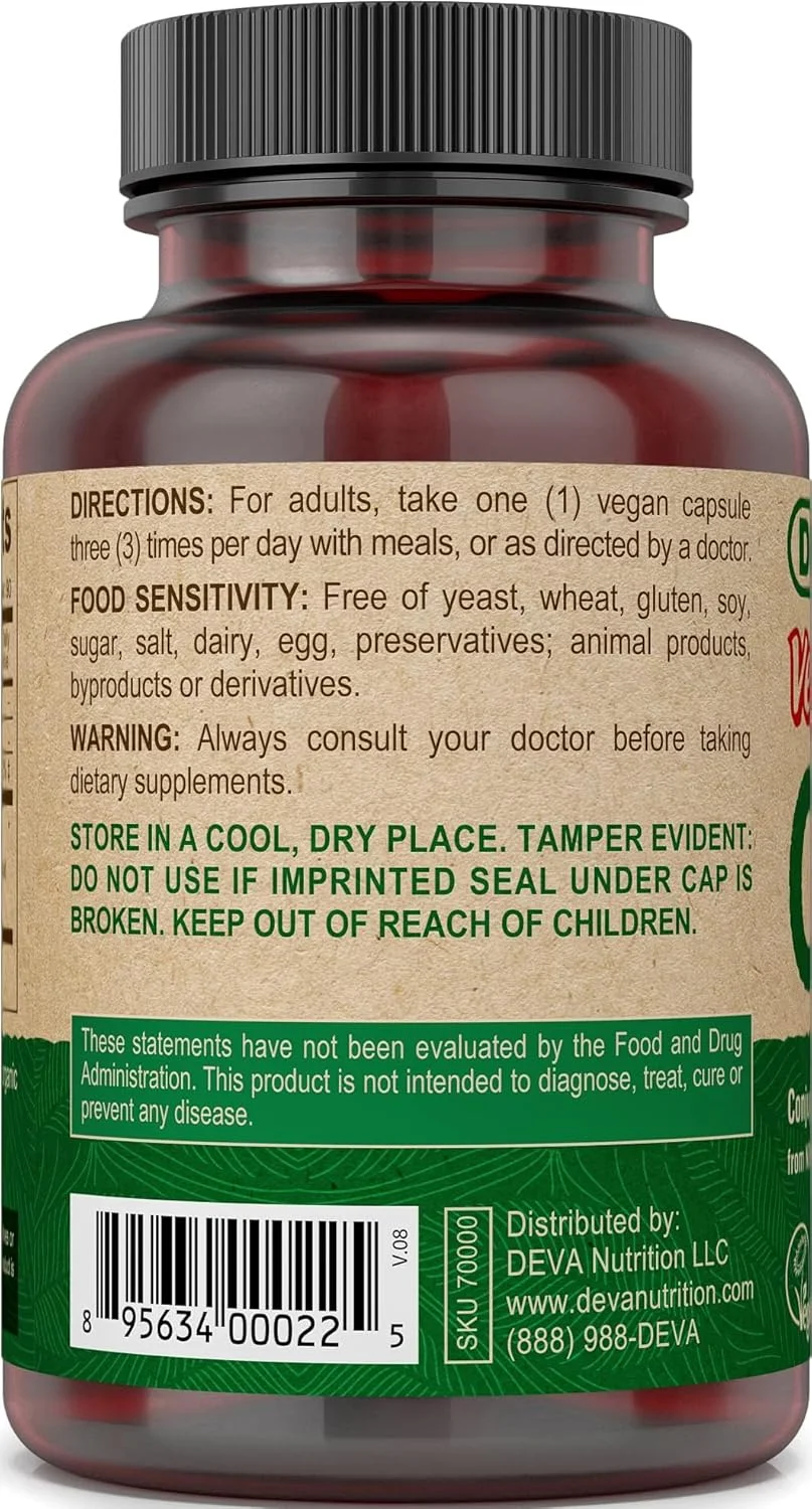 کپسول های اسید لینولئیک مزدوج (CLA) گیاهی DEVA، تهیه شده از روغن گلرنگ غیر تراریخته، 90 عدد، بسته 1 عددی