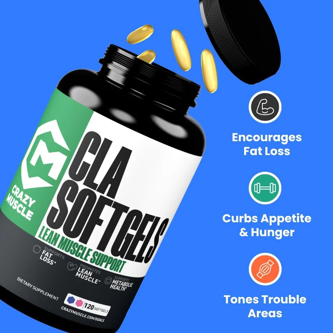 سی ال ای 1000 میلی گرم، اسید لینولئیک مزدوج چربی سوز برای مدیریت وزن و تعریف عضلات، قدرت بالا، مناسب برای کتو، مکمل غیر محرک سی ال ای، غیر GMO، 120 سافت ژل