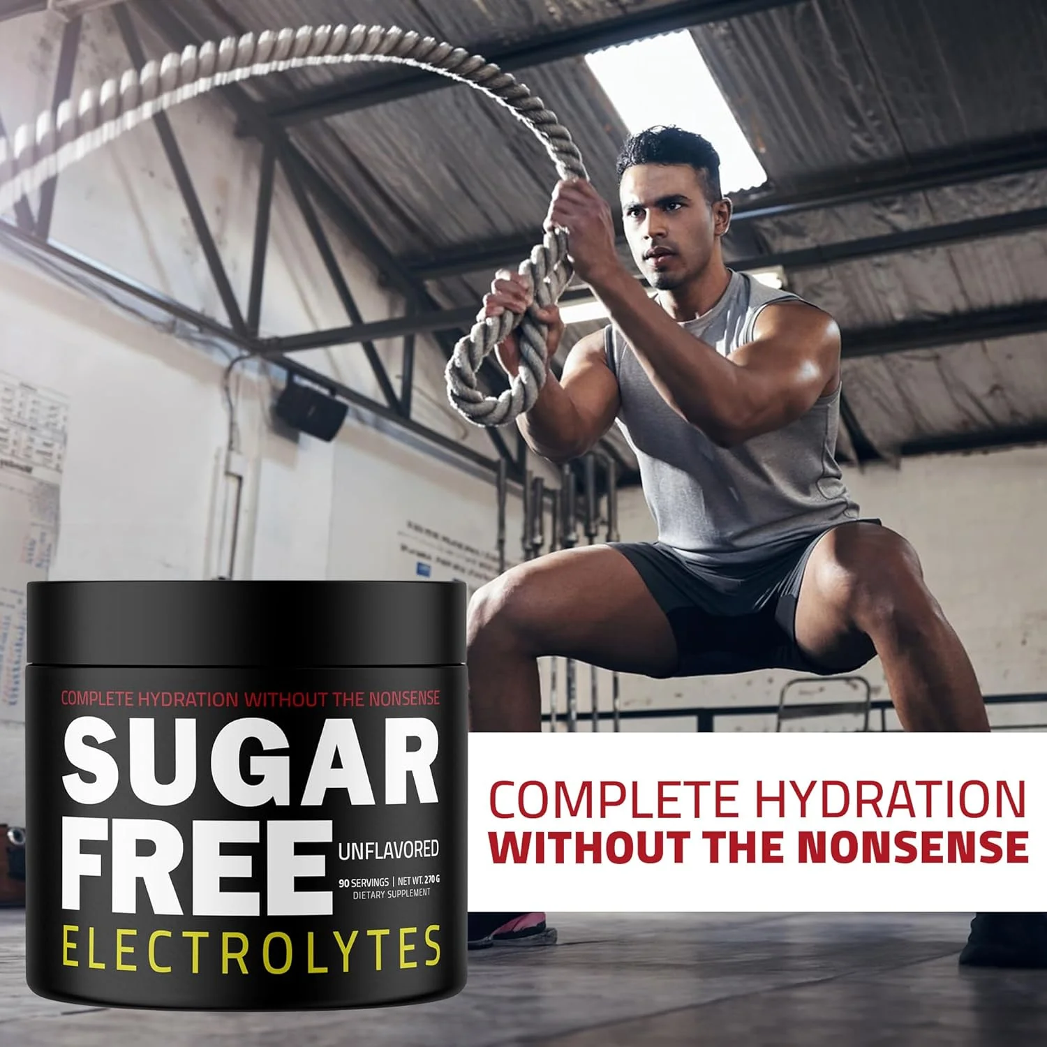 پودر آبرسانی سریع، بدون کالری، ترکیب الکترولیت های ضروری، مناسب برای کتو بدون شکر، پودر الکترولیت (بدون طعم)