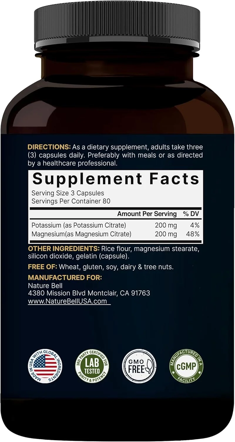 کپسول پودر الکترولیت پتاسیم منیزیم نیچربل | 200 میلی گرم پتاسیم + 200 میلی گرم سیترات منیزیم | پشتیبانی از عضله، قلب و هیدراتاسیون | مناسب برای کتو و کارنیور | بدون شکر، غیر GMO کپسول پودر الکترولیت پتاسیم منیزیم نیچربل | 200 میلی گرم پتاسیم + 200 میلی گرم سیترات منیزیم | پشتیبانی از عضله، قلب و هیدراتاسیون | مناسب برای کتو و کارنیور | بدون شکر، غیر GMO
