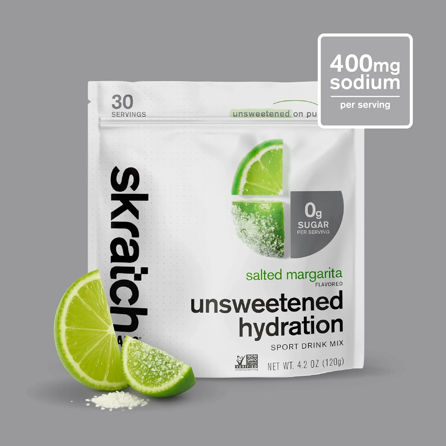 مخلوط نوشیدنی ورزشی بدون شیرین کننده Skratch Labs | بدون شکر | تقویت کننده الکترولیت ها | مارگاریتا نمکی - 30 سروینگ | غیر GMO، وگان، کوشر، کتو، پالئو
