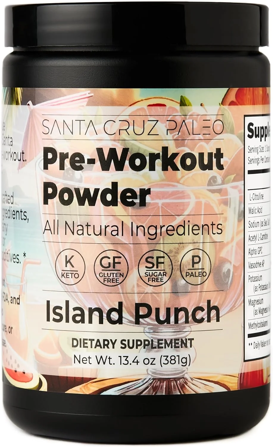 پودر مکمل ورزشی قبل تمرین Santa Cruz Paleo با الکترولیت ها، منیزیم، پتاسیم، نمک دریا و ال سیترولین، بدون کافئین و شکر، طعم پانچ استوایی، 30 سروینگ پودر مکمل ورزشی قبل تمرین Santa Cruz Paleo با الکترولیت ها، منیزیم، پتاسیم، نمک دریا و ال سیترولین، بدون کافئین و شکر، طعم پانچ استوایی، 30 سروینگ