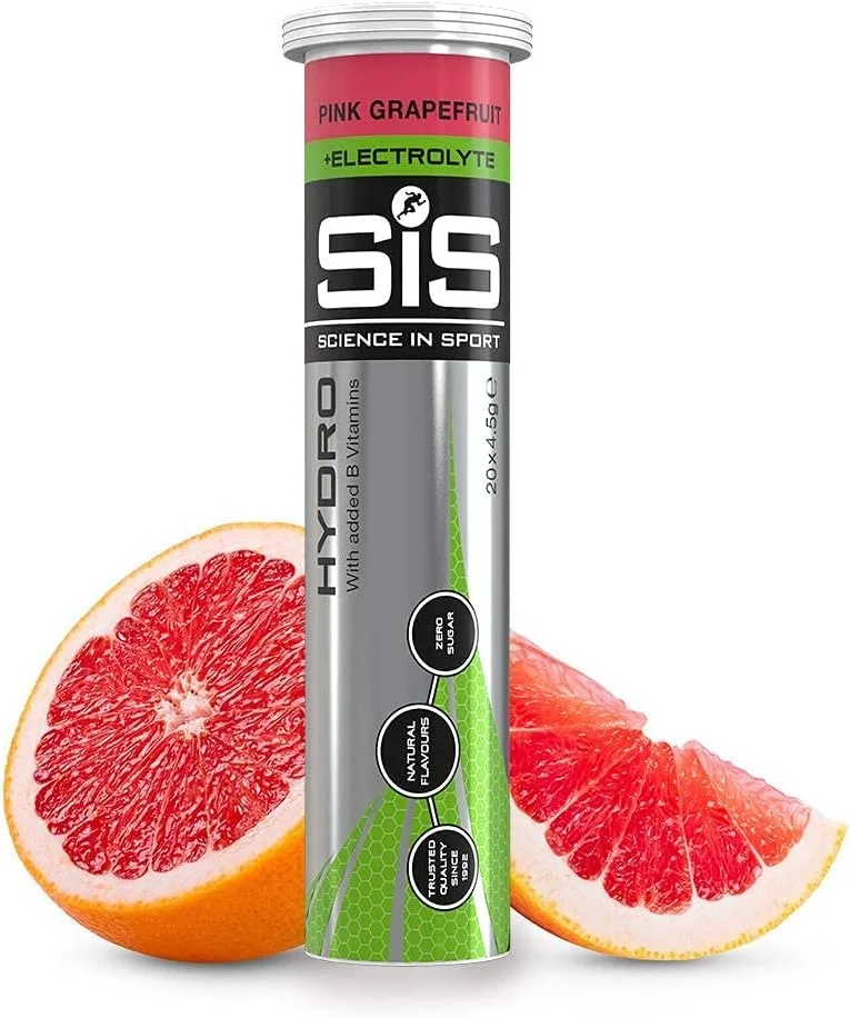 قرص های الکترولیت هیدرو ساینس این اسپورت، آبرسانی سریع، الکترولیت های عملکردی برای آبرسانی و استقامت بیشتر، مکمل برای دویدن، دوچرخه سواری، سه گانه، گریپ فروت صورتی - 20 قرص در 1 بسته
