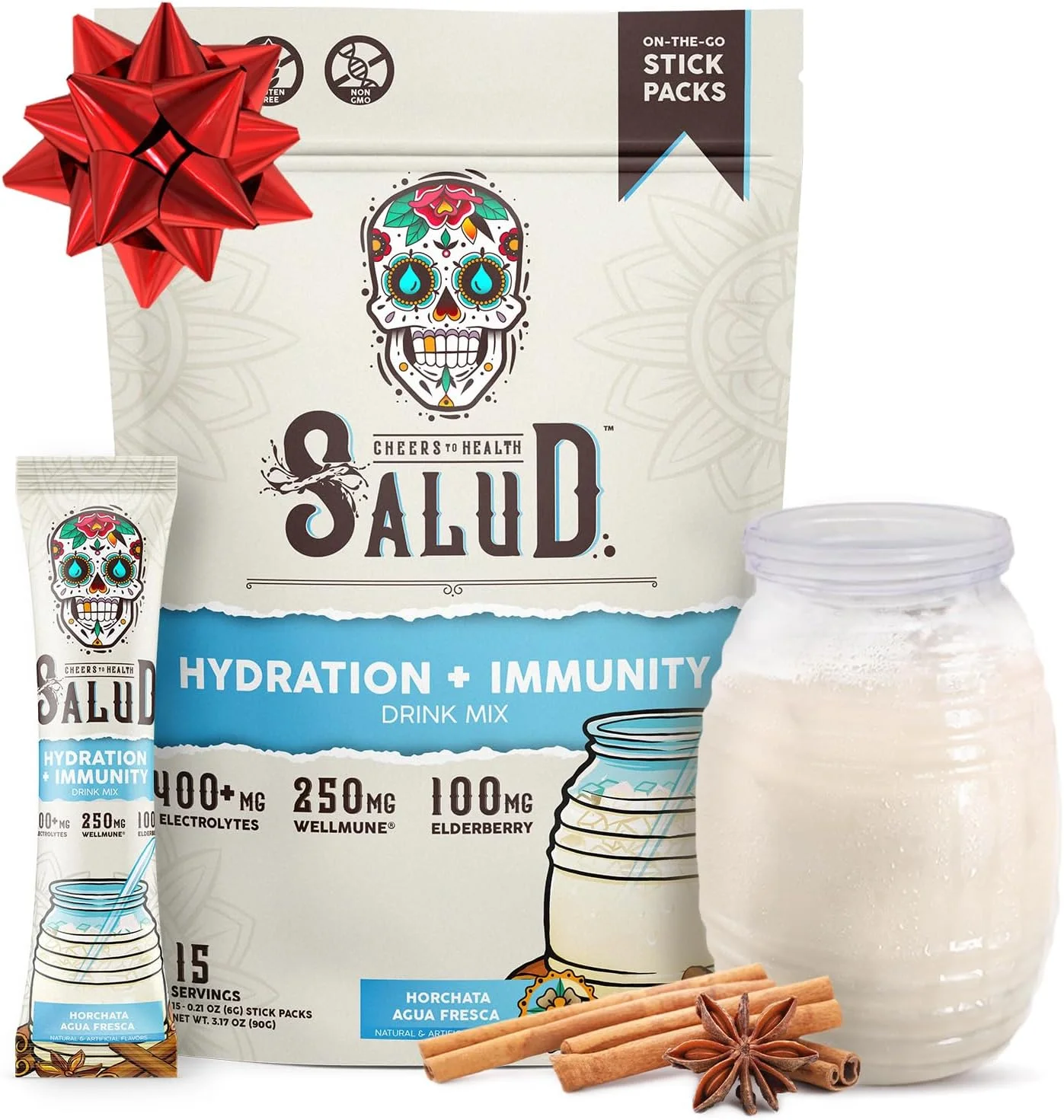 پودر مخلوط نوشیدنی آبرسان و الکترولیت تقویت کننده ایمنی ۲ در ۱ سالود، هورچاتا - میکس نوشیدنی آگوا فرسکا، الدربری، فاقد لبنیات و سویا، غیر تراریخته، فاقد گلوتن، وگان، کم کالری، ۱ گرم شکر (۱۵ سروینگ) پودر مخلوط نوشیدنی آبرسان و الکترولیت تقویت کننده ایمنی ۲ در ۱ سالود، هورچاتا - میکس نوشیدنی آگوا فرسکا، الدربری، فاقد لبنیات و سویا، غیر تراریخته، فاقد گلوتن، وگان، کم کالری، ۱ گرم شکر (۱۵ سروینگ)