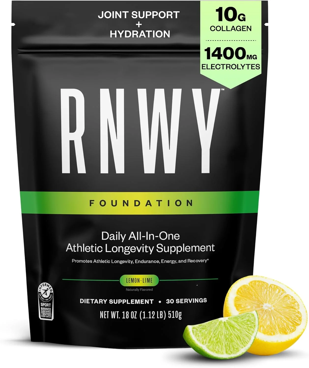 پودر کلاژن پپتید و آبرسان، 10 گرم، پشتیبانی روزانه از مفاصل به همراه الکترولیت ها، لیمو ترش، بدون شکر، 30 سروینگ