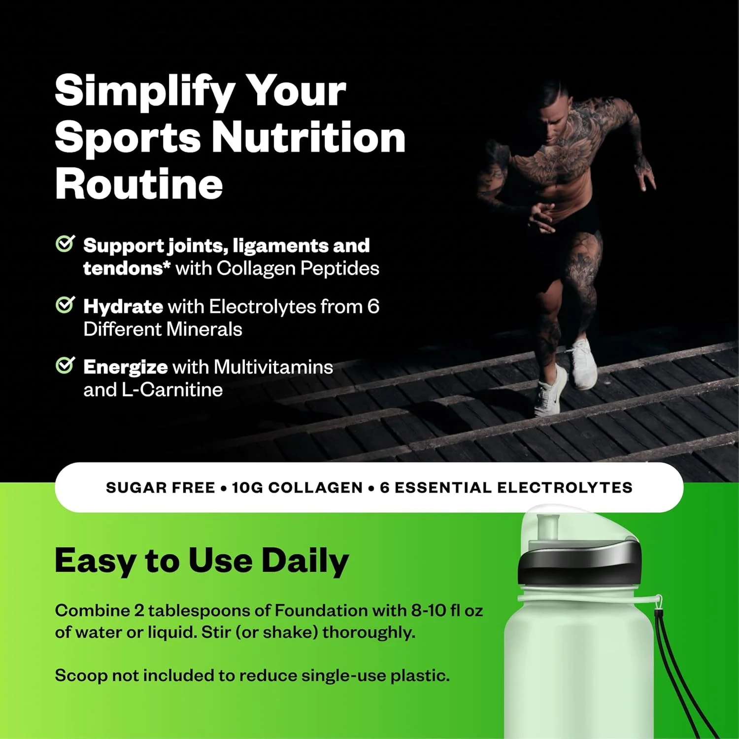 پودر کلاژن پپتید و آبرسان، 10 گرم، پشتیبانی روزانه از مفاصل به همراه الکترولیت ها، لیمو ترش، بدون شکر، 30 سروینگ