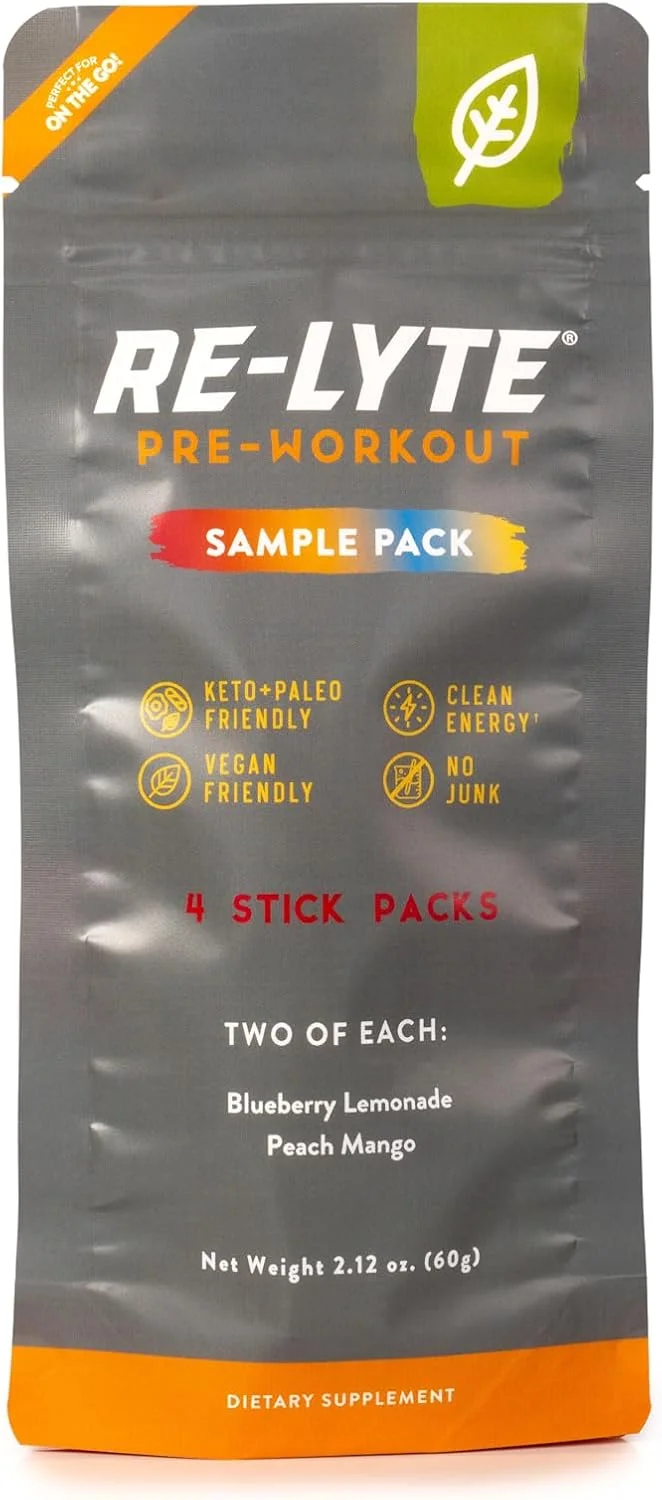 مخلوط نوشیدنی قبل از تمرین رِدْموند Re-Lyte، بسته نمونه، 4 عدد
