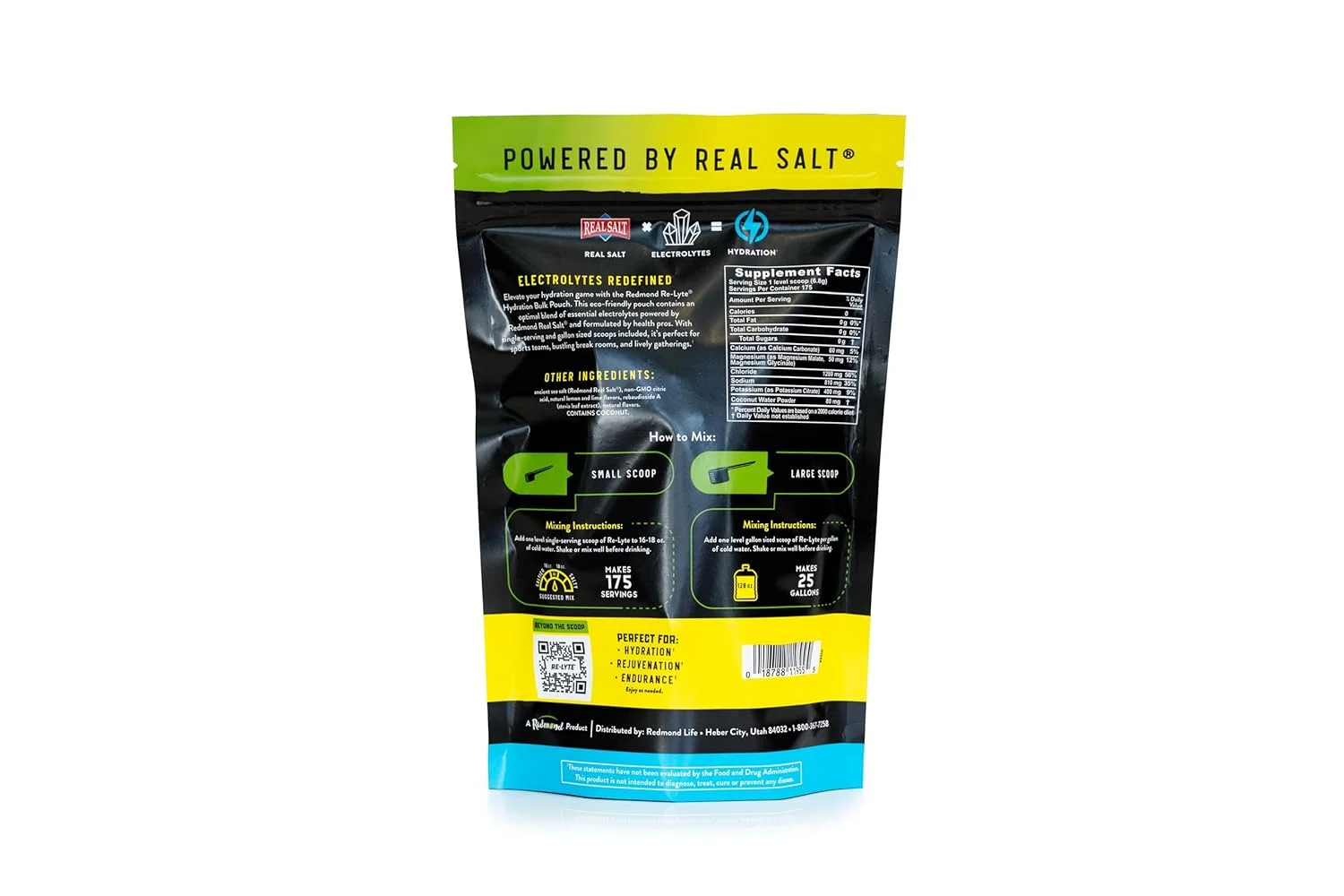 پودر الکترولیت آبرسان رِدْموند ری-لایت، بسته بزرگ 175 سروینگ/لیمو ترش