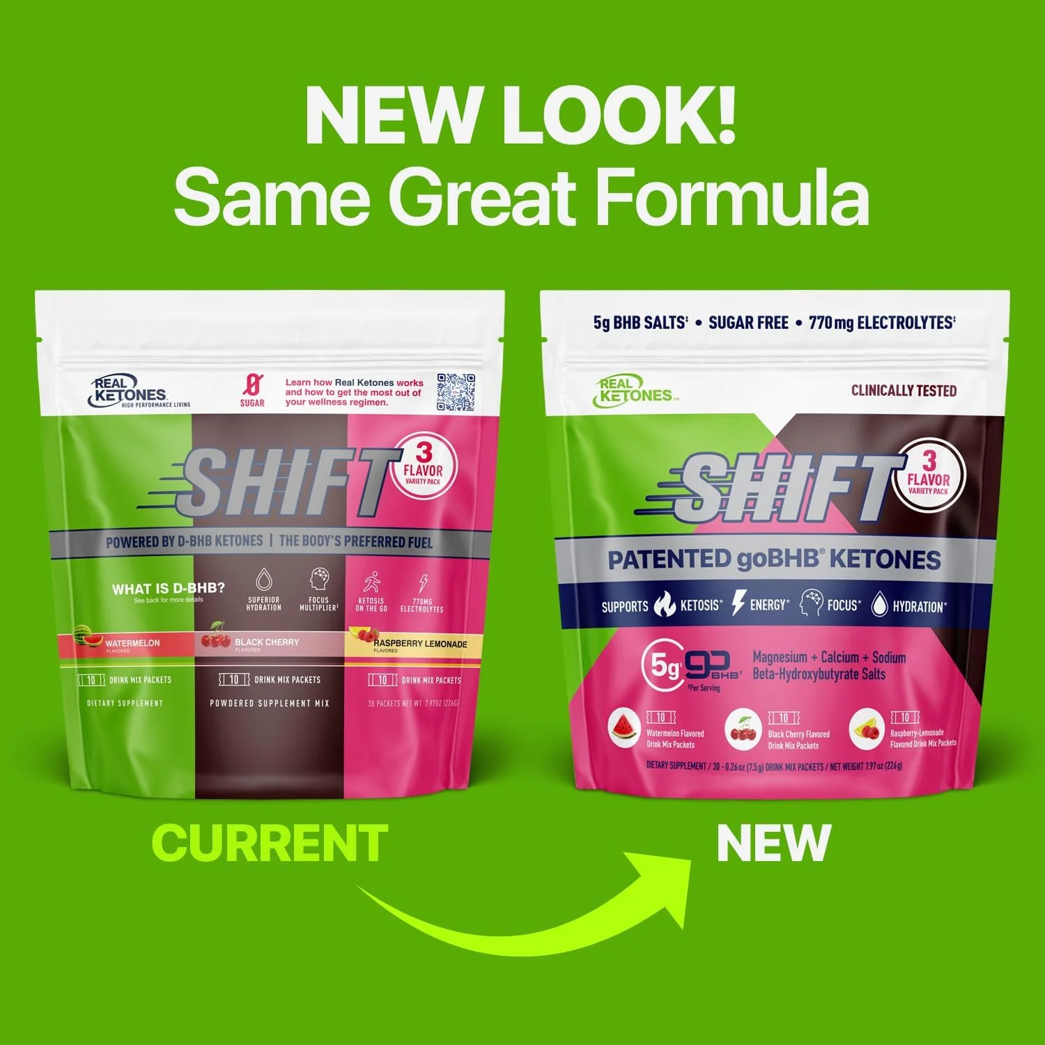 مخلوط نوشیدنی کتون های برون زا BHB واقعی، بسته های پودری الکترولیت کتو بدون شکر با 4 الکترولیت اصلی برای روزه داری به همراه BHB کتو ثبت شده آبرسان - بسته 30 عددی متنوع