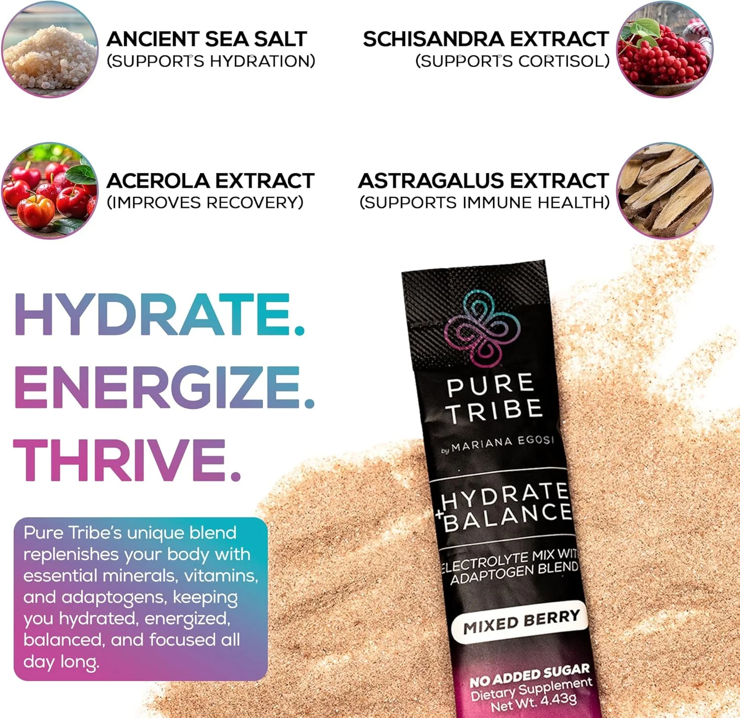 پودر الکترولیت - نوشیدنی پودری بدون شکر برای آبرسانی غنی شده با 6 ویتامین B و مواد معدنی - نوشیدنی انرژی زا برای حمایت از عضلات و خلق و خو - طعم میکس بری - 30 سروینگ