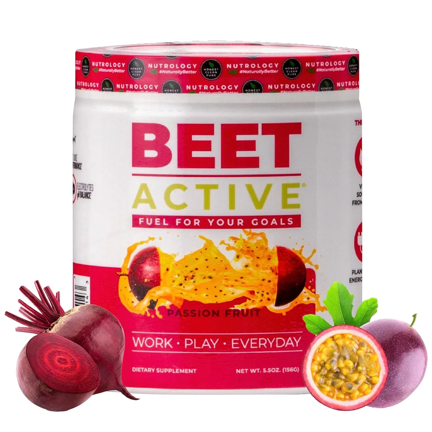 نوتولوژی Beet Active، پودر قبل از تمرین طبیعی، پشتیبانی از انرژی، استقامت و جریان نیتریک اکسید با پودر چغندر، یربا ماته و الکترولیت ها، پودر قبل از تمرین وگان، طعم پشن فروت، 30 سروینگ نوتولوژی Beet Active، پودر قبل از تمرین طبیعی، پشتیبانی از انرژی، استقامت و جریان نیتریک اکسید با پودر چغندر، یربا ماته و الکترولیت ها، پودر قبل از تمرین وگان، طعم پشن فروت، 30 سروینگ