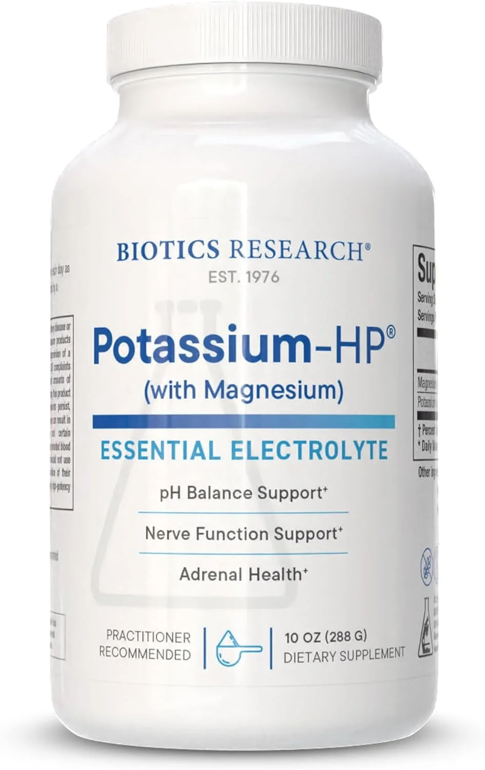 بایوتیکس ریسرچ پتاسیم اچ پی، پتاسیم به همراه منیزیم، فرمول پودری، الکترولیت، پشتیبانی از سلامت قلب و عروق، کلیه و استخوان، ماده معدنی ضروری برای عملکرد عروقی و عضلانی، 10 اونس