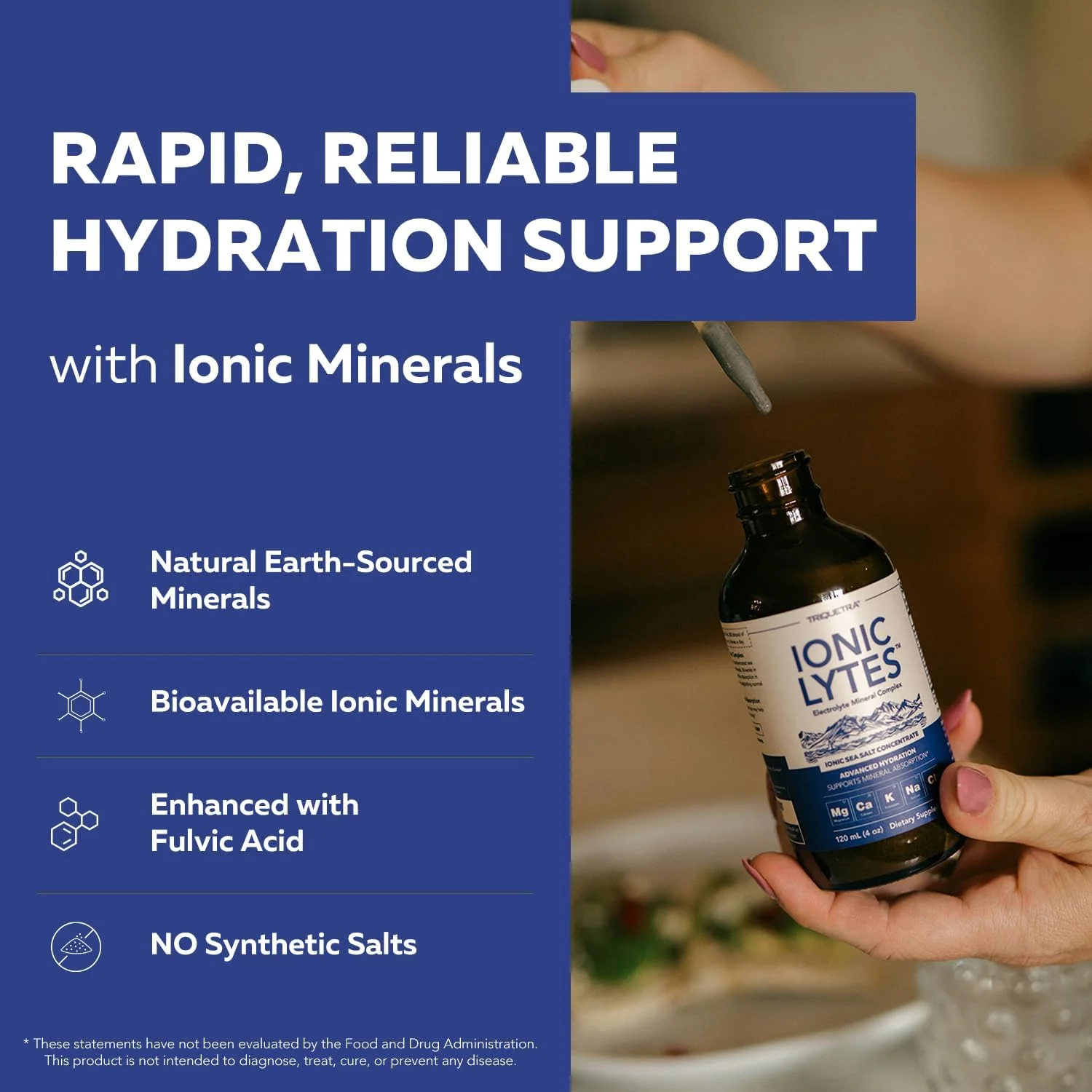 مجموعه مواد معدنی الکترولیت Ionic Lytes™ با نمک دریایی یونی، فولویک و هیومیک اسید - پشتیبانی از هیدراتاسیون، تعادل الکترولیت و مواد معدنی و عملکرد عضلات (2 اونس) - بدون سویا، بدون گلوتن، cGMP