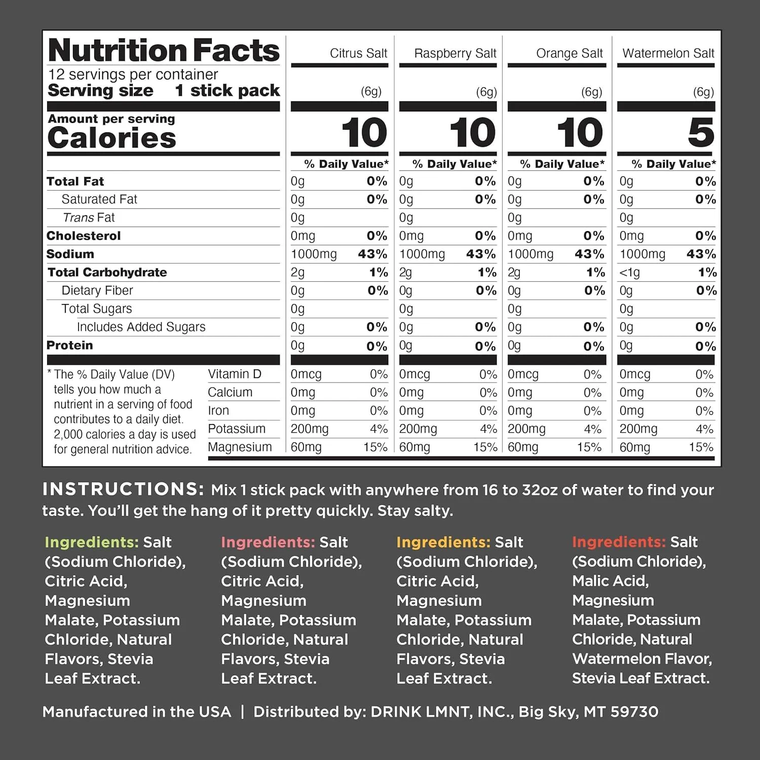 مخلوط الکترولیت بدون شکر LMNTs - بسته گوناگون | مخلوط نوشیدنی | 12 عددی (12 عدد، بسته گوناگون) مخلوط الکترولیت بدون شکر LMNTs - بسته گوناگون | مخلوط نوشیدنی | 12 عددی (12 عدد، بسته گوناگون)